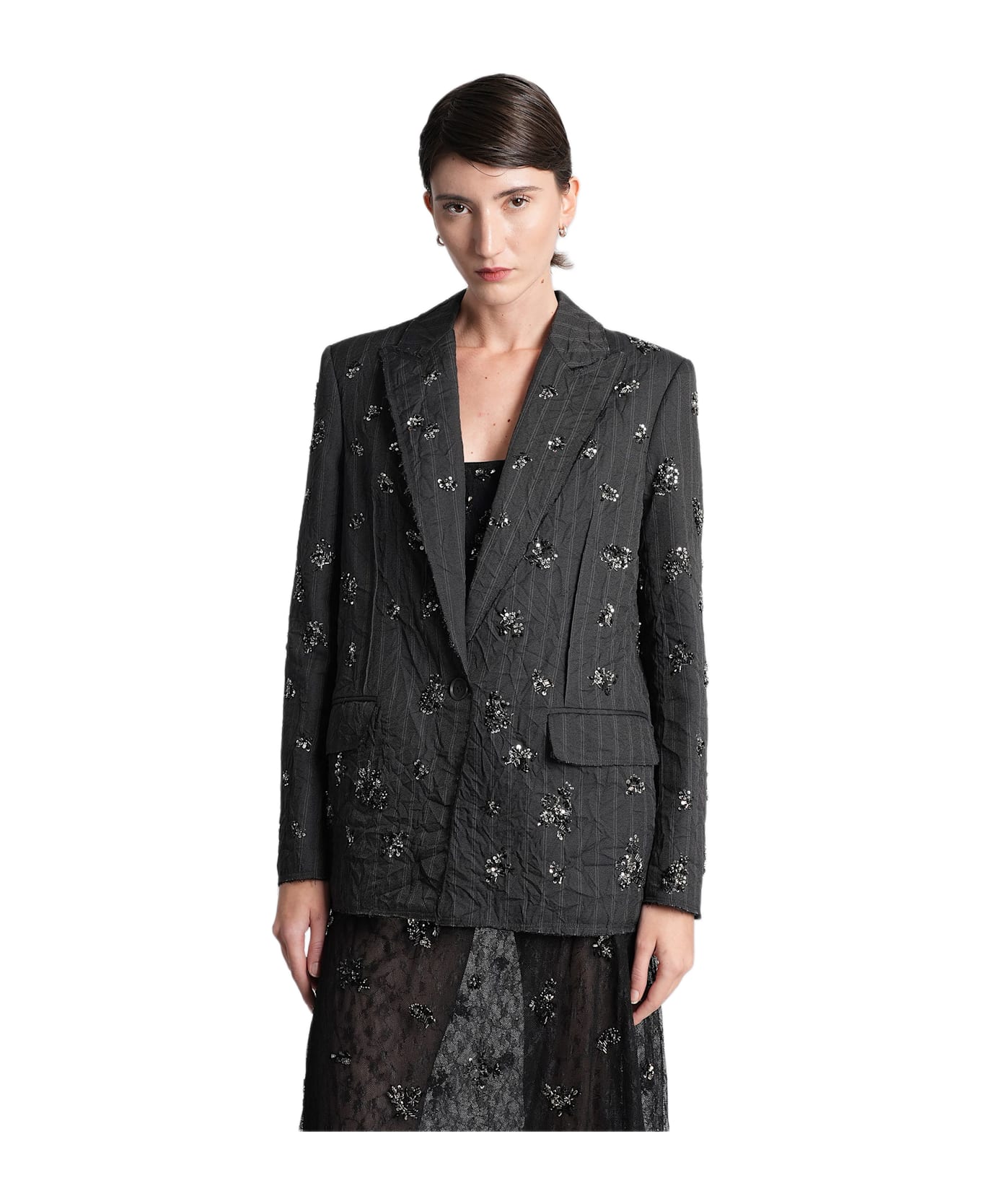 Simkhai Murphy Blazer In Grey Polyester - grey