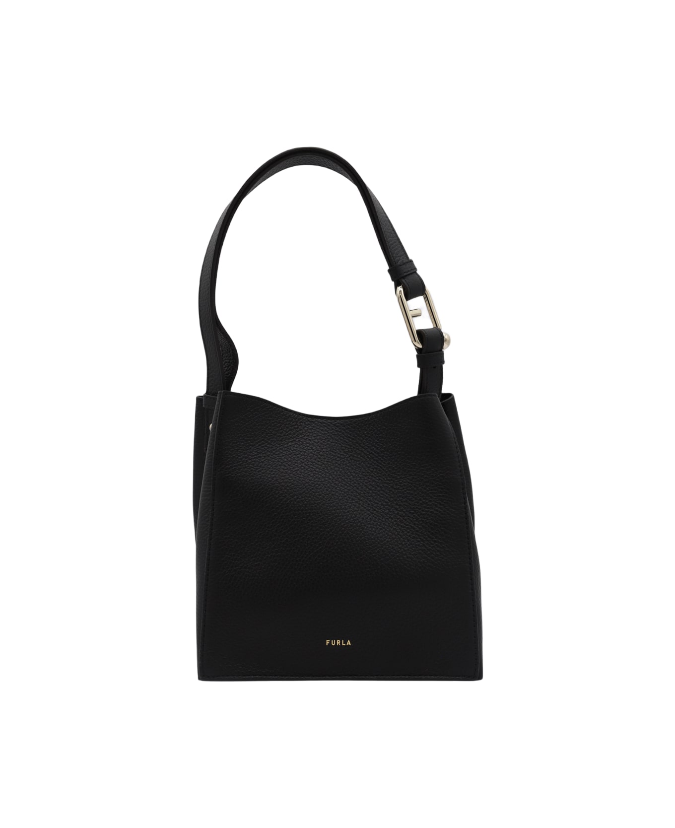 Furla Nuvola Leather Bucket Bag - Black