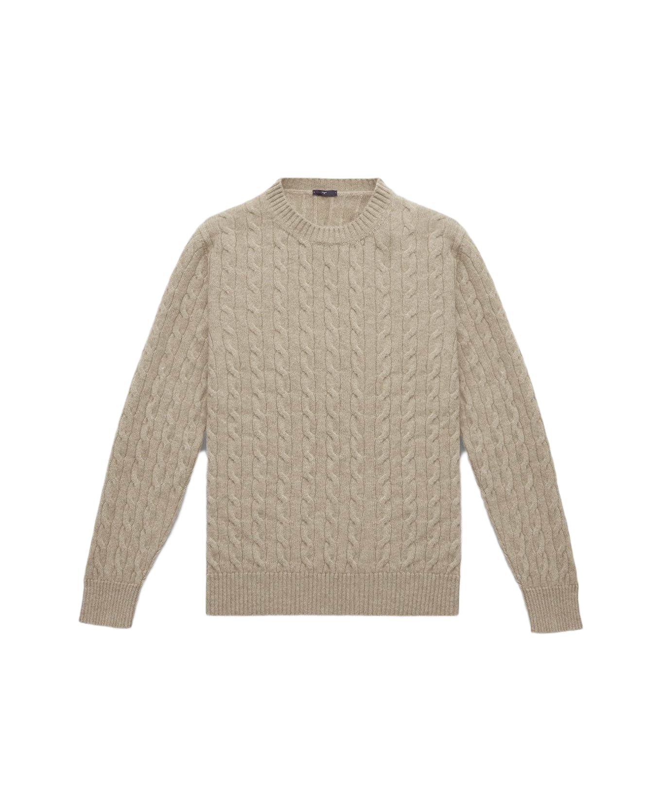 Larusmiani Cable Knit Sweater Col Du Pillon Sweater - Beige ニットウェア