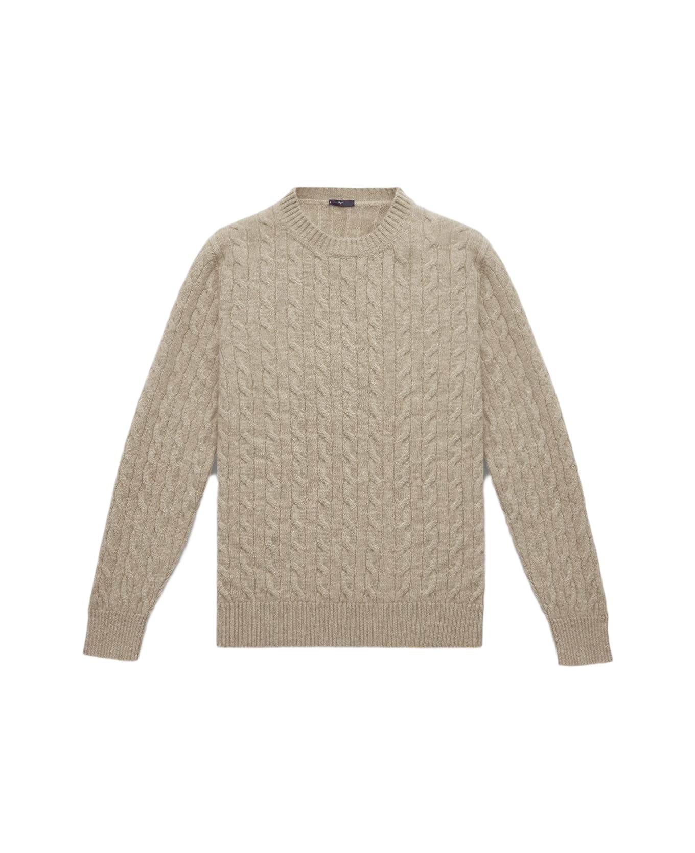 Larusmiani Cable Knit Sweater 'col Du Pillon' Sweater - Beige