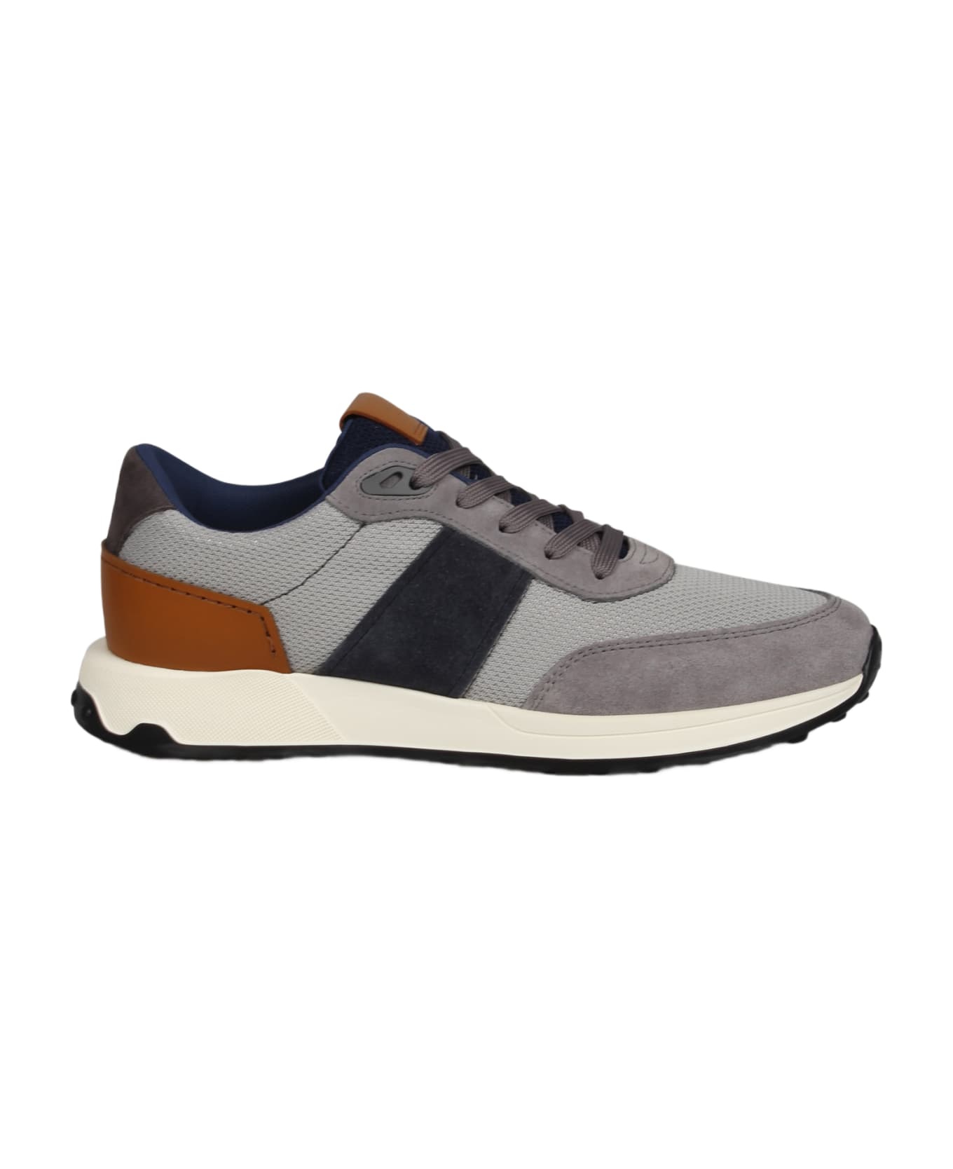 Tod's Leather And Technical Fabric Sneakers - Grey