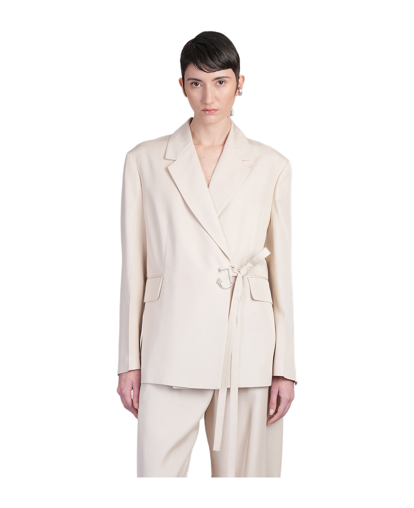 J.W. Anderson Blazer In Beige Viscose - beige
