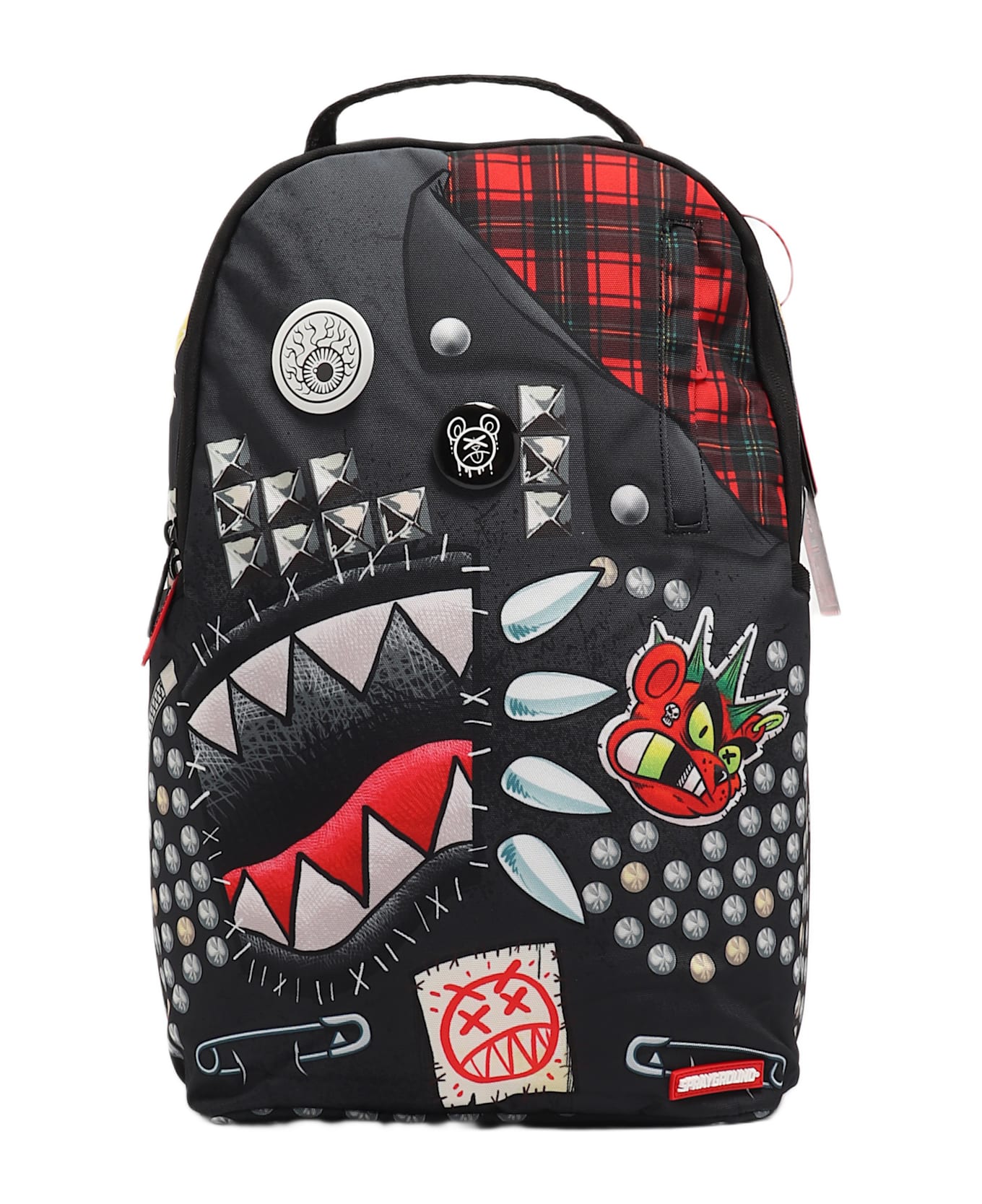 Sprayground Punk Shark Backpack - NERO-ROSSO