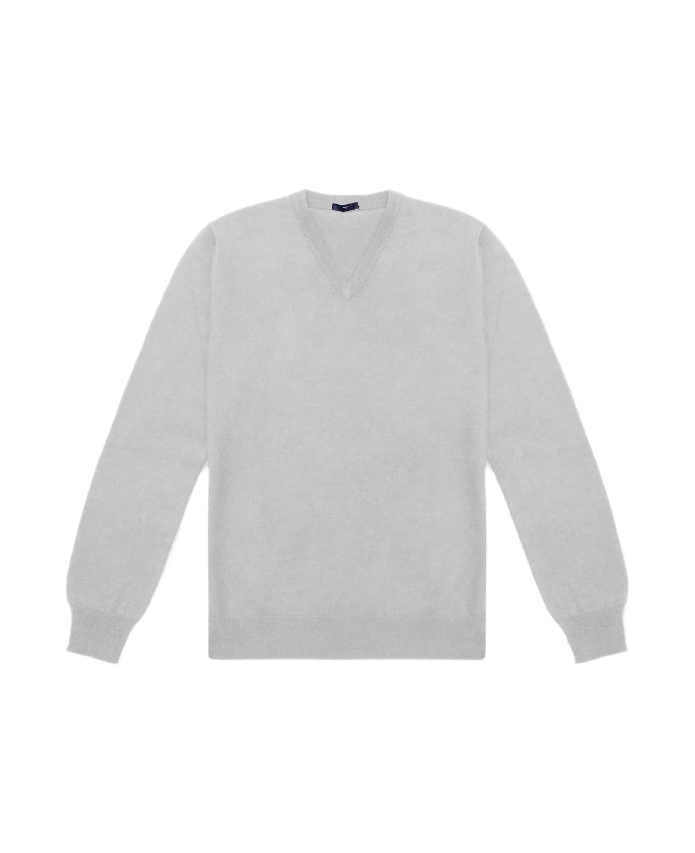 Larusmiani V-neck Sweater Bachelor Sweater - Ivory フリース