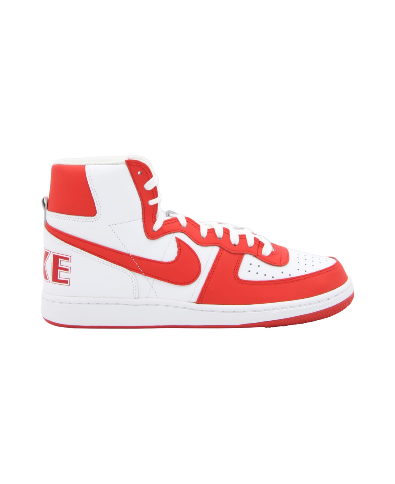 Comme des Garçons White And Red Leather Sneakers - Red
