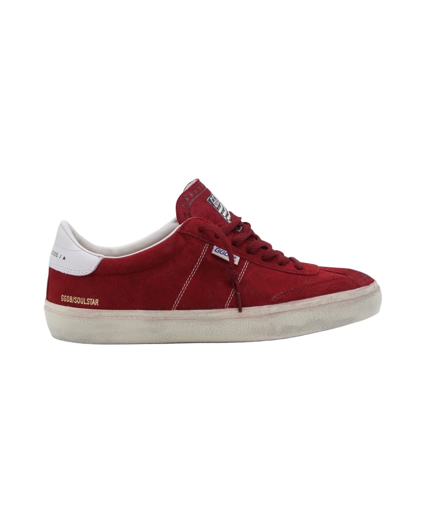Golden Goose Dark Red And White Leather Soul Star Sneakers - DARK RED/MILK