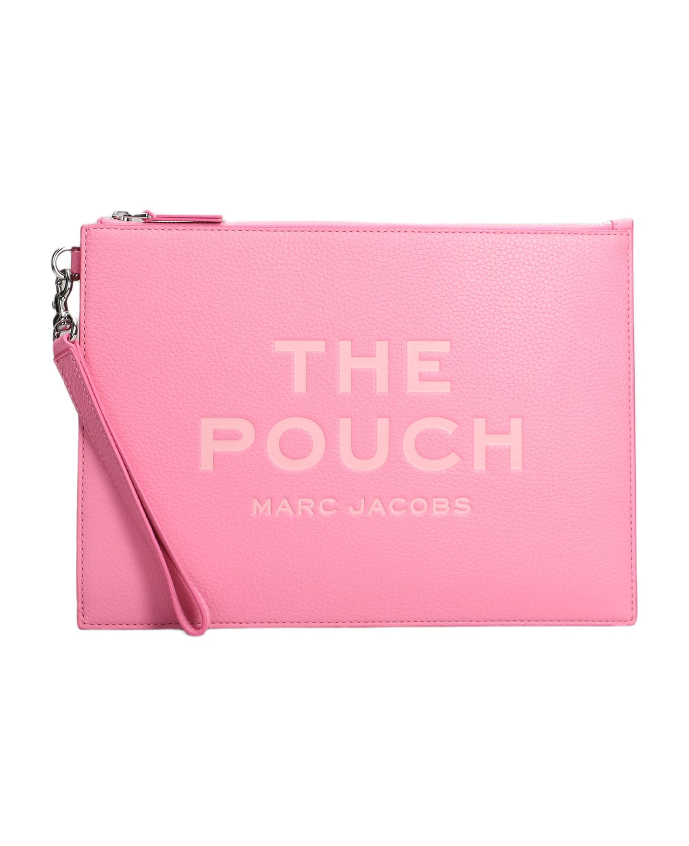 Marc Jacobs Clutch With Engraved Logo In Hammered Leather - Pink