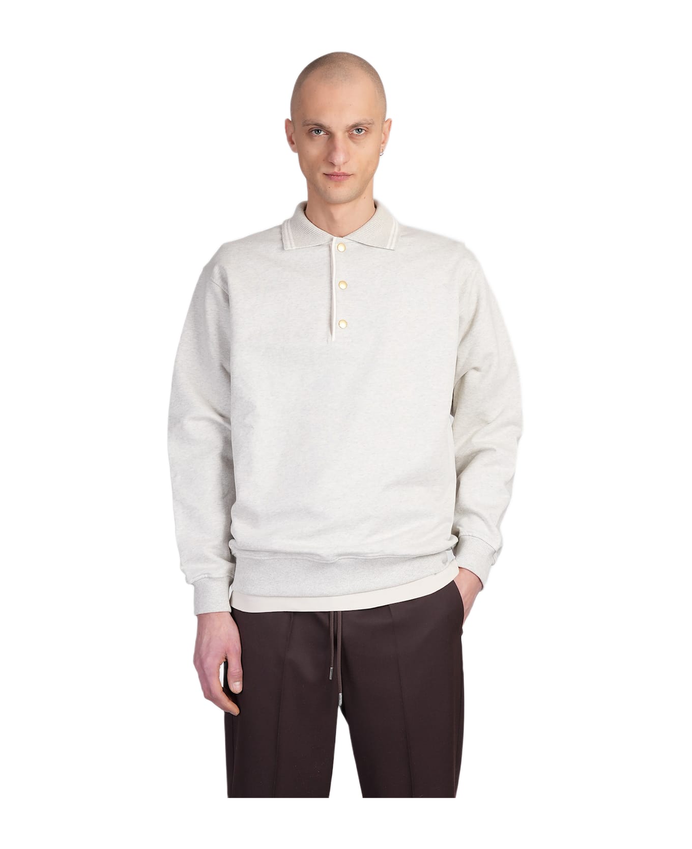 Drôle de Monsieur Polo In Grey Cotton - grey