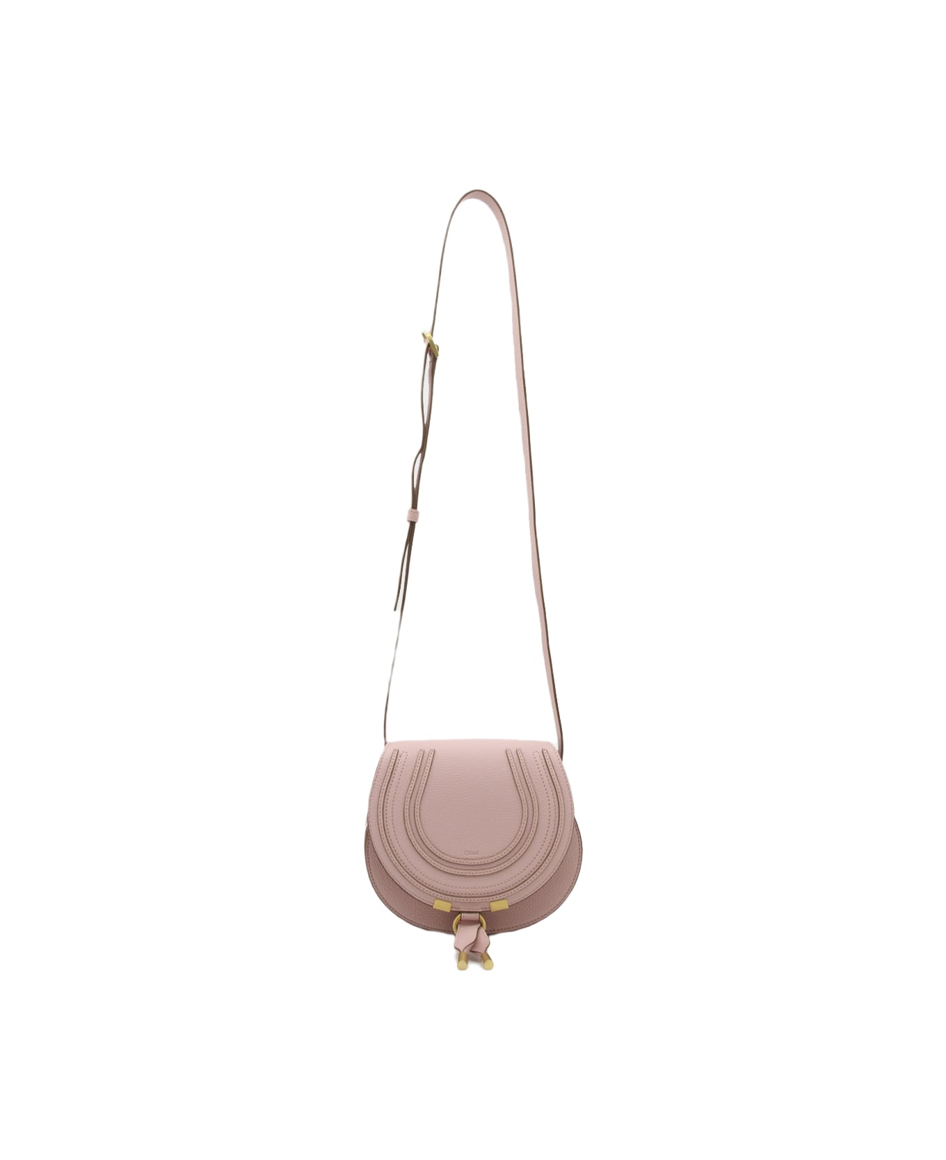 Chloé Rose Leather Saddle Marcie Crossbody Bag - WOODROSE