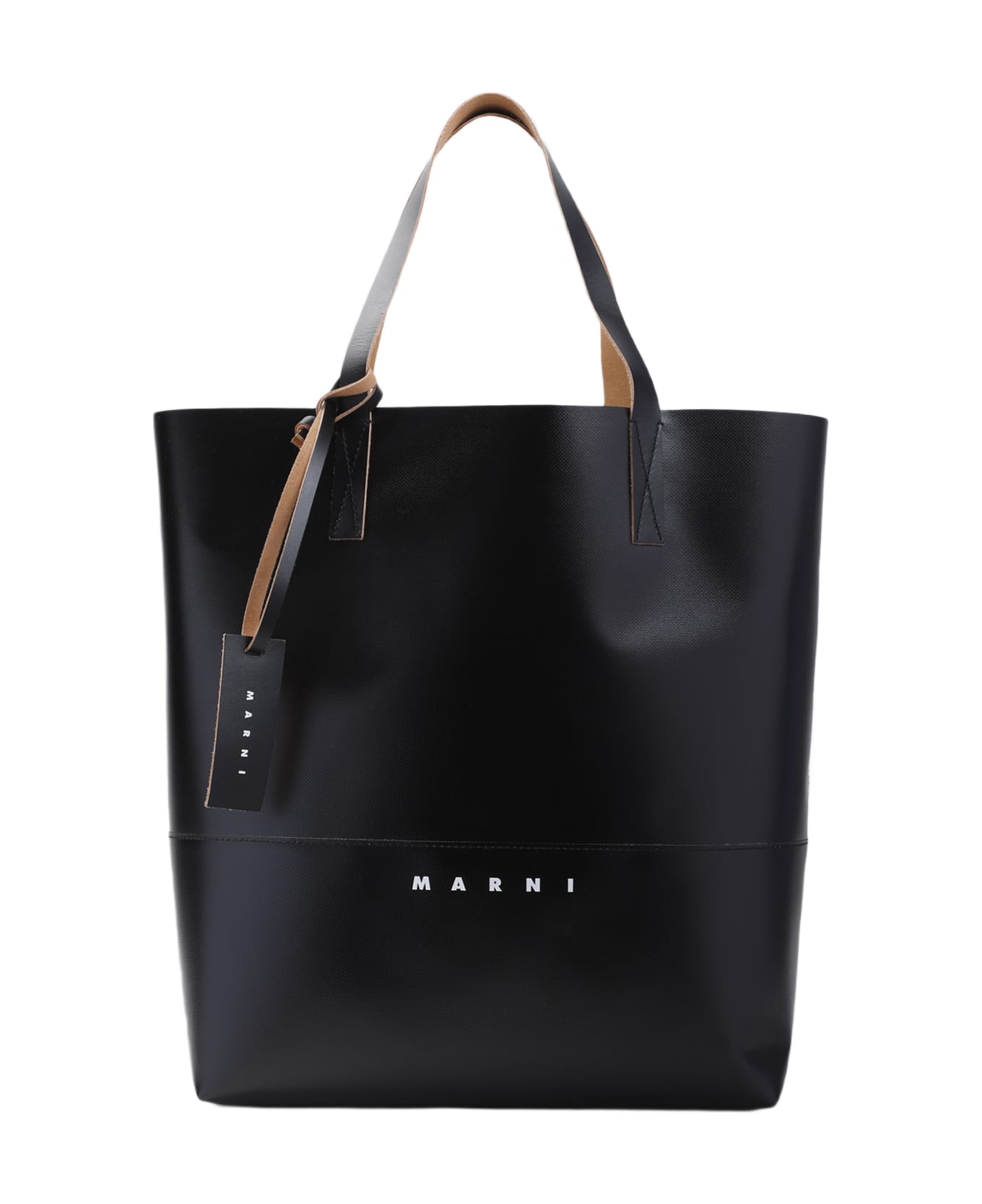 Marni Cow Leather Tote Bag - Black