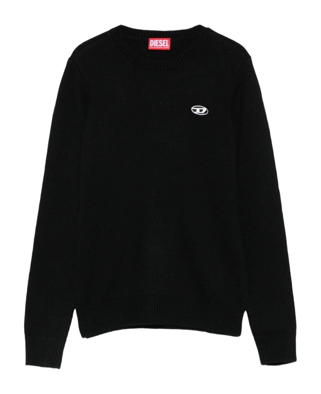 Diesel Viscose Blend Sweater With Logo - Black