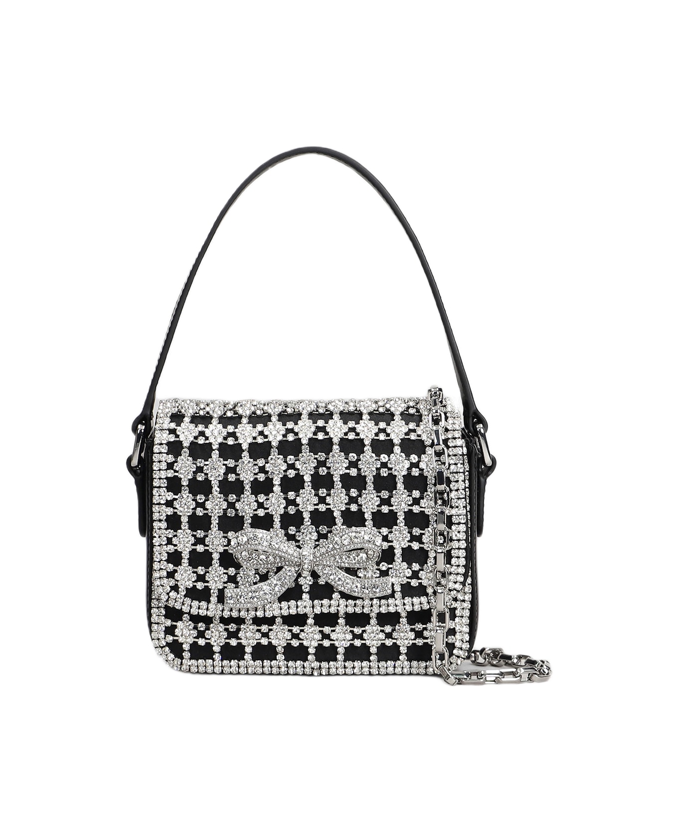 self-portrait Crystal Micro Bag Hand Bag In Black Polyester - black