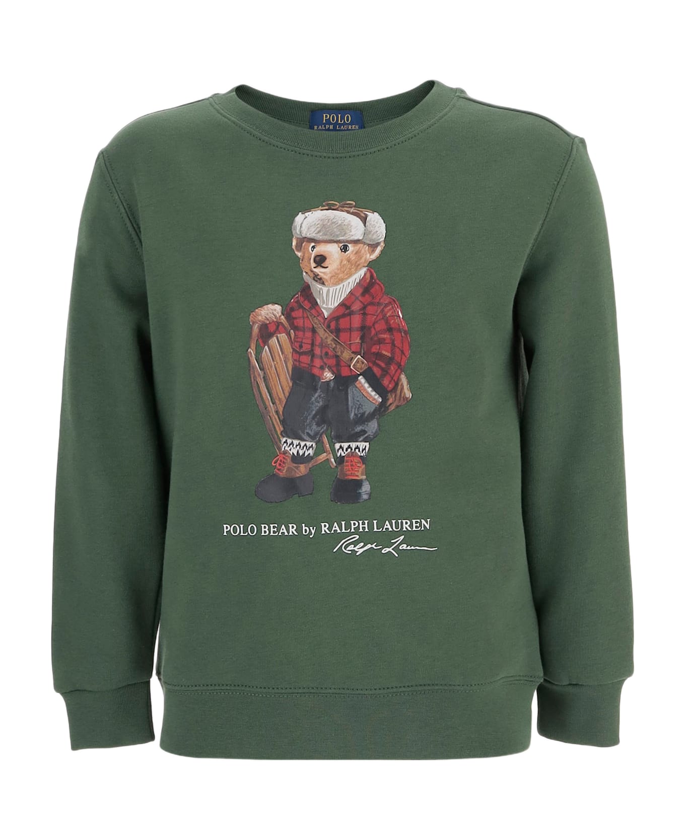 Polo Ralph Lauren Cotton Sweatshirt With Polo Bear Print - Green