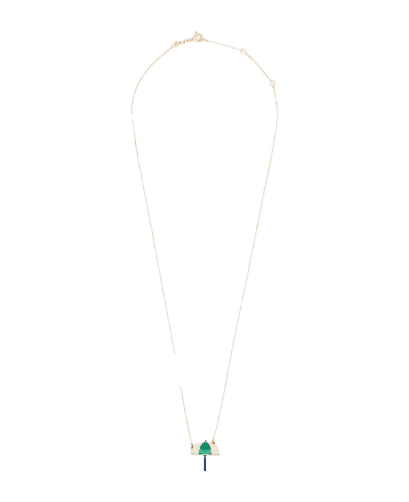 Aliita 9k Gold Sombrilla Polished Necklace - Green ネックレス