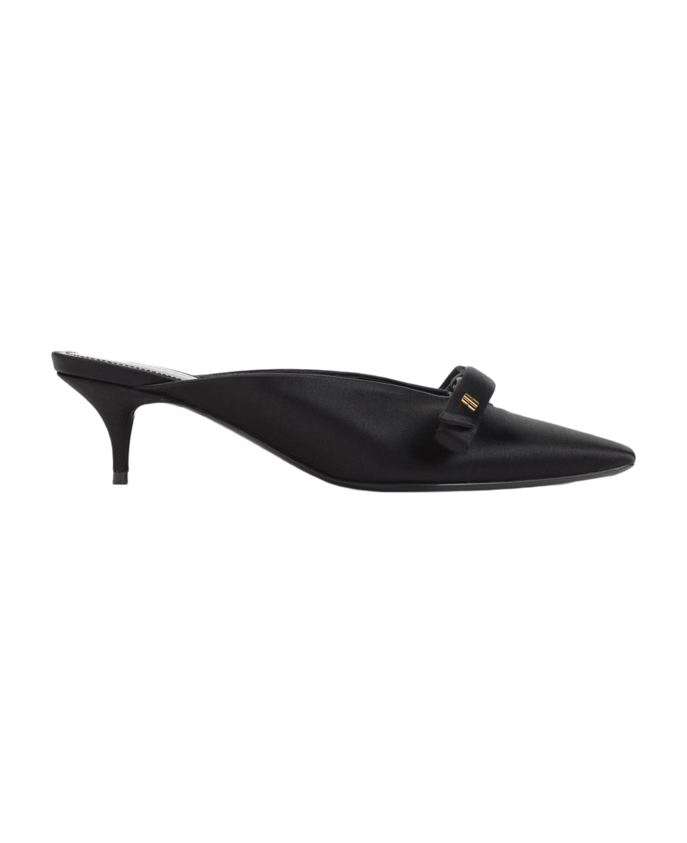 Balenciaga Nano Bow Mules - Black Gold
