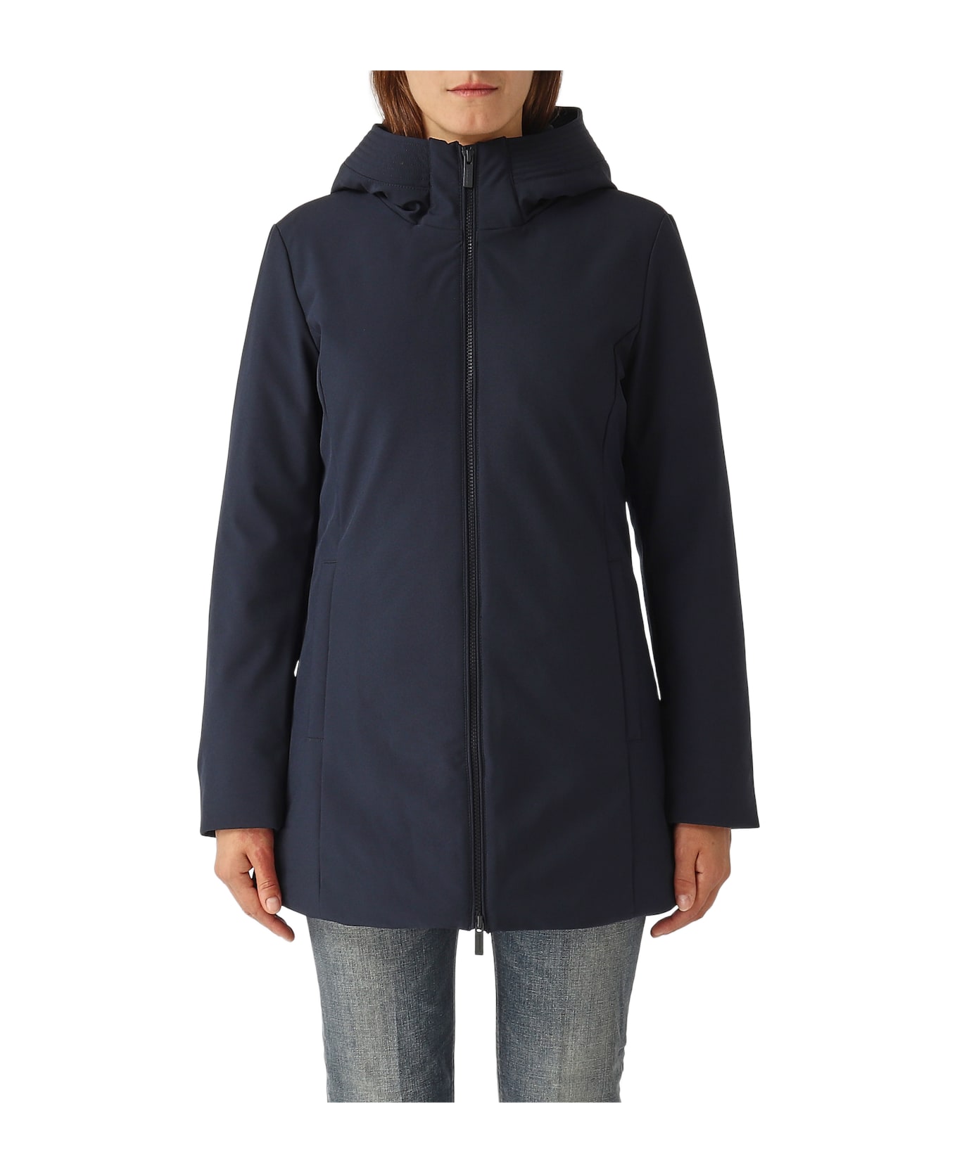 Woolrich New Firth Down Parka Raincoat - NAVY