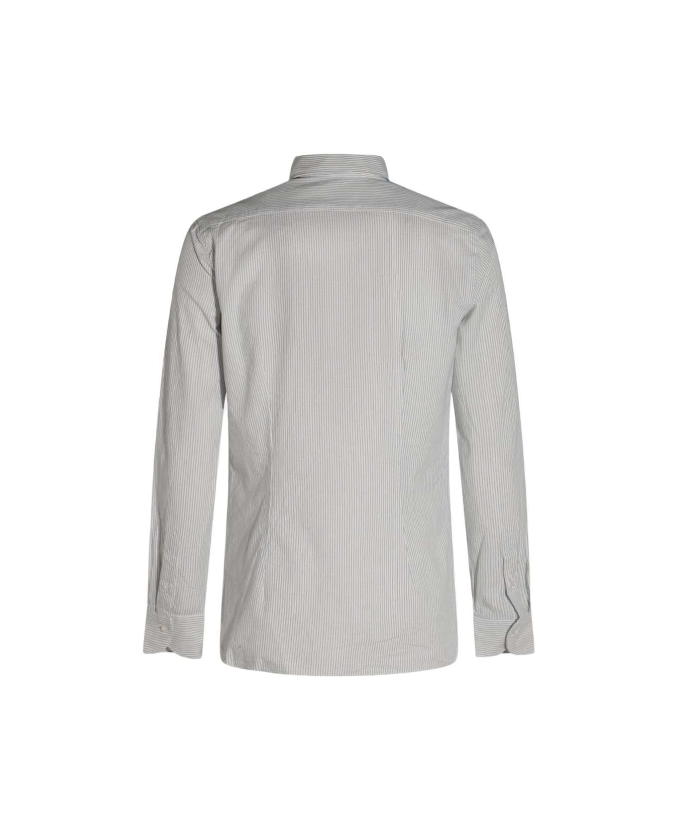 Glanshirt White And Light Blue Cotton Shirt - White