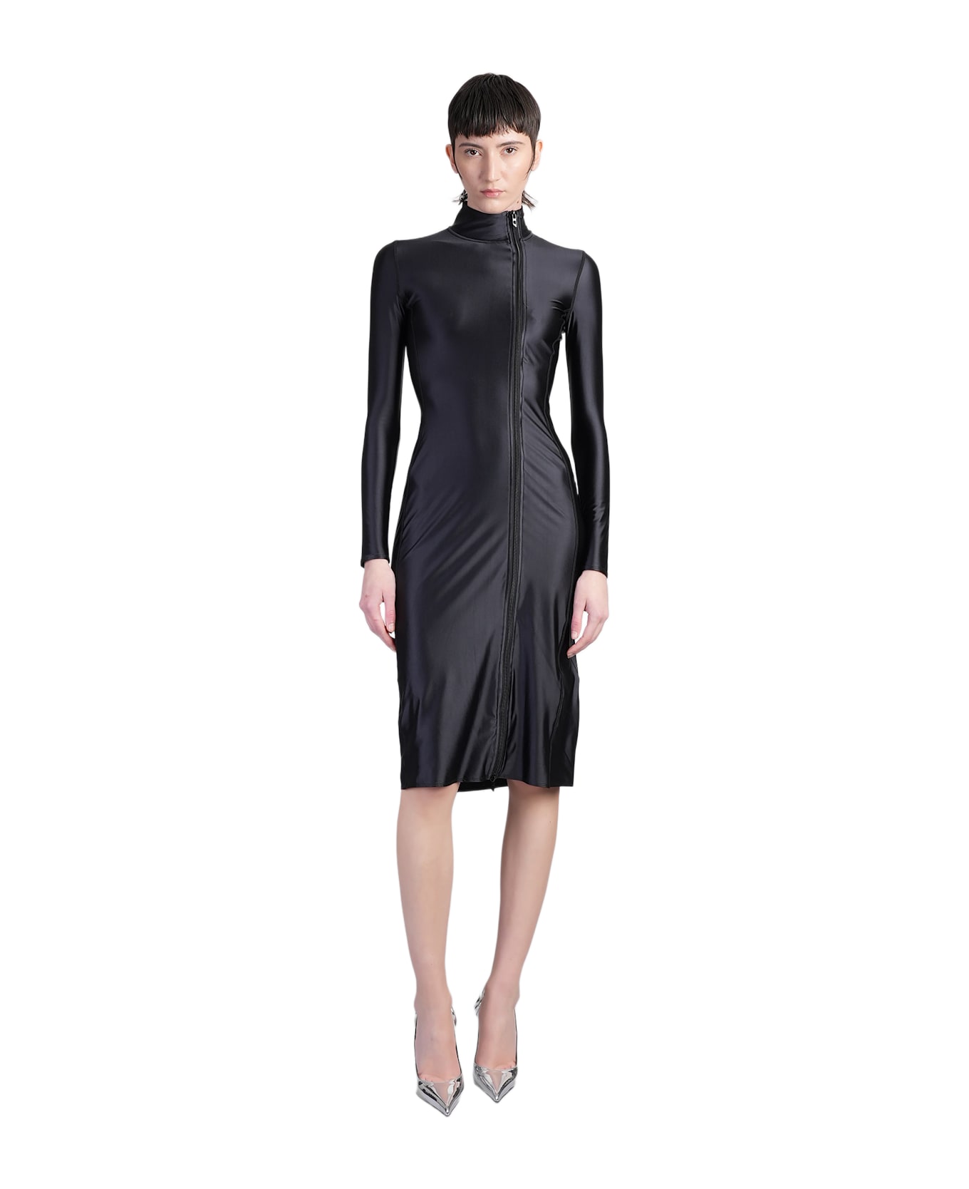 Diesel D Silver Dress Woman In Black Polyamide - black