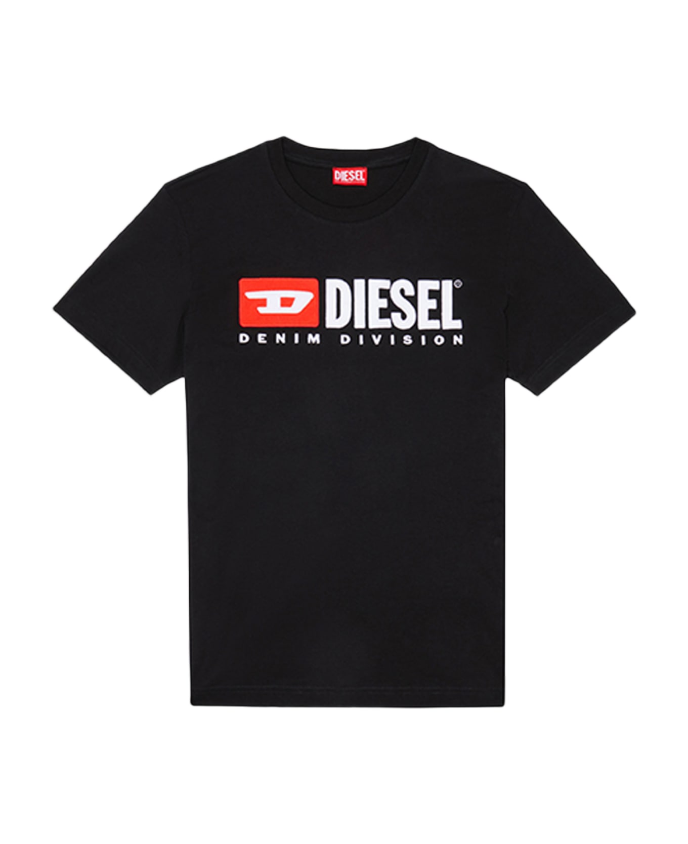 Diesel T-diegor-div Black t-shirt with maxi logo embroidery - T Diegor Div - Nero
