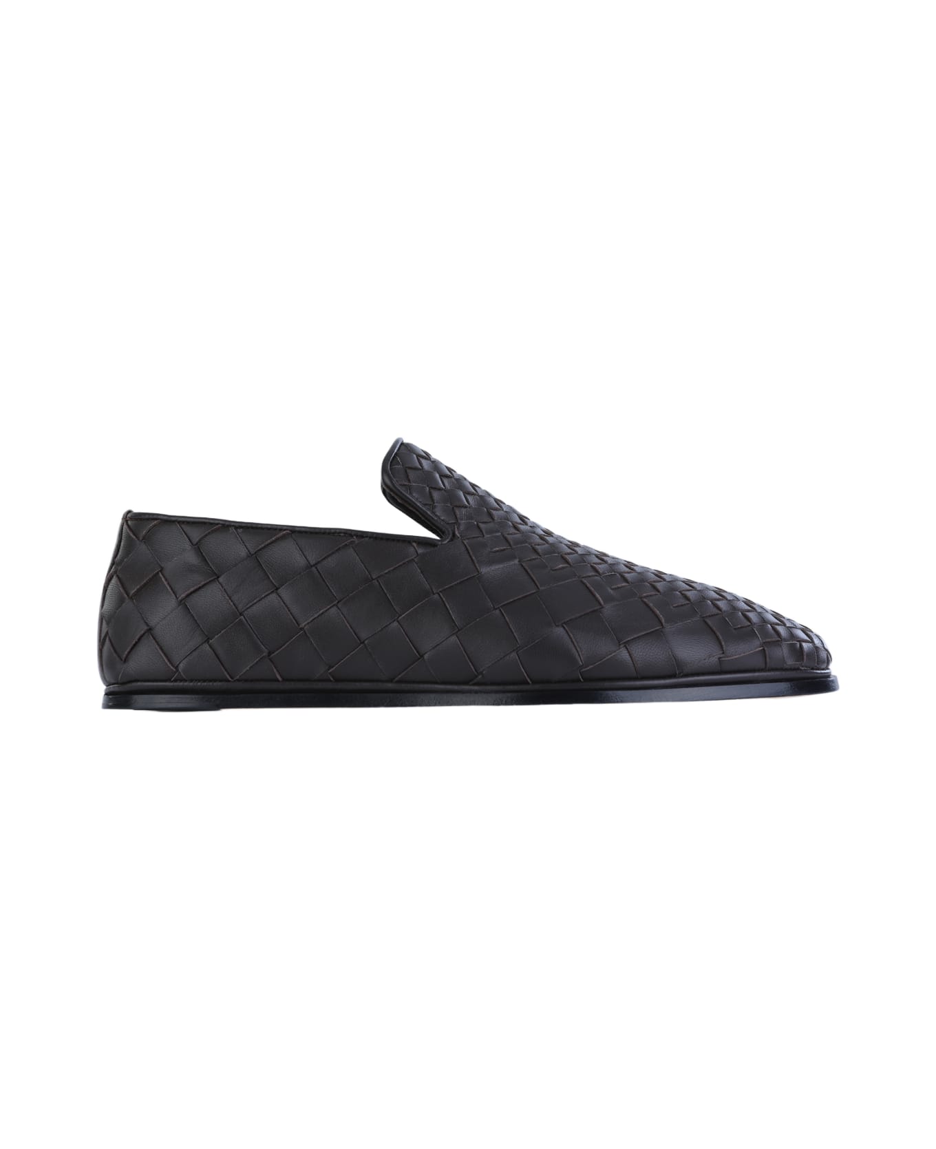 Bottega Veneta Black Leather Flats - FONDANT