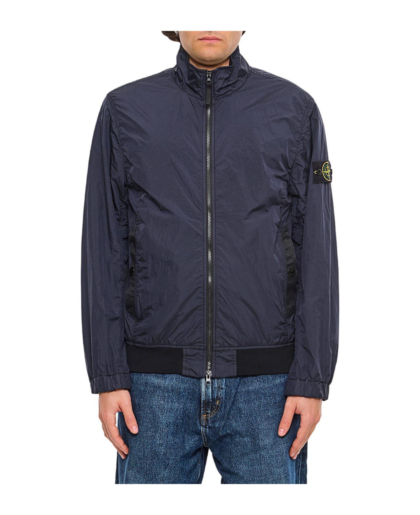 Stone Island Compass-badge High-neck Jacket - Blue