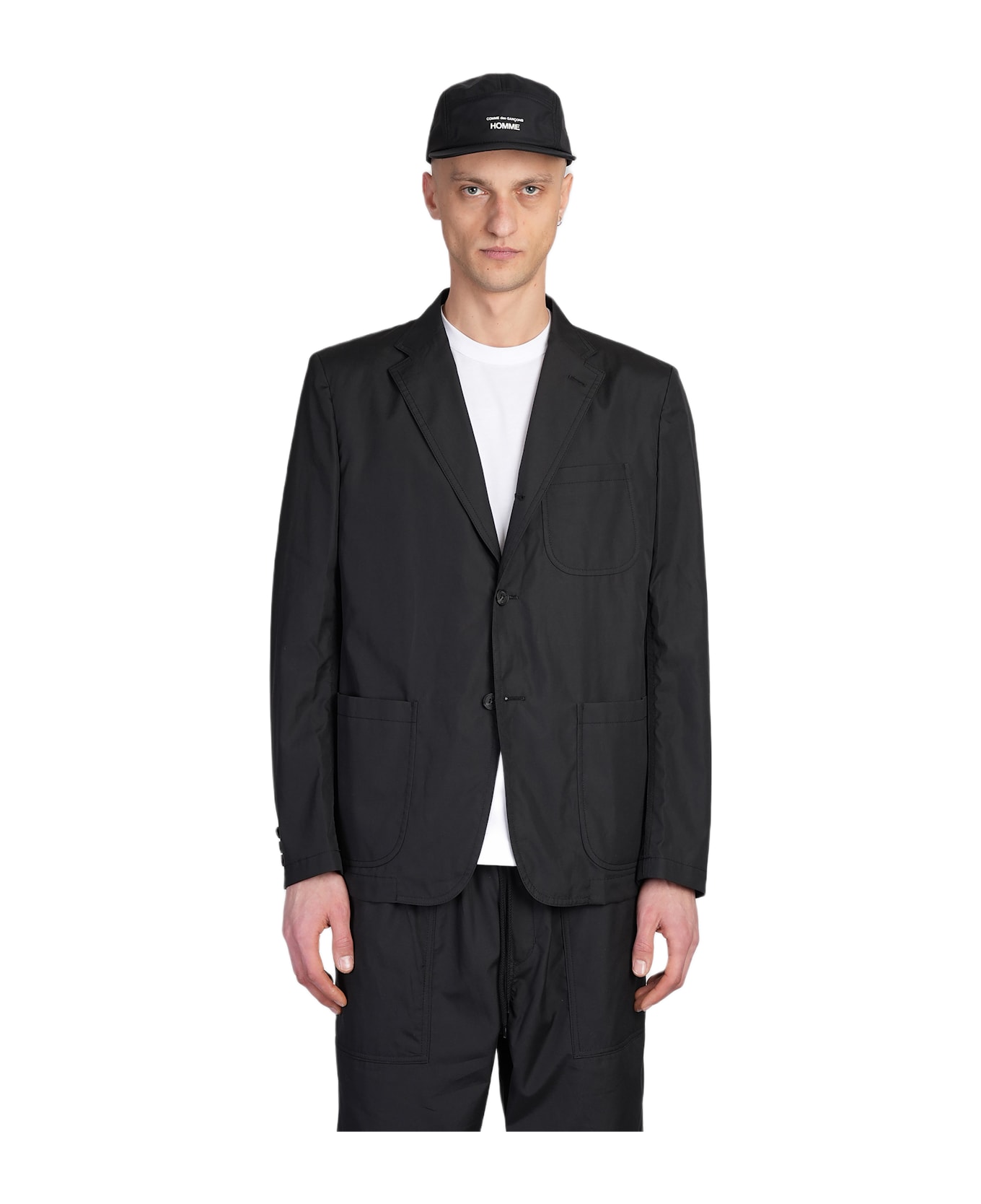 Comme des Garçons Homme Blazer In Black Cotton - black