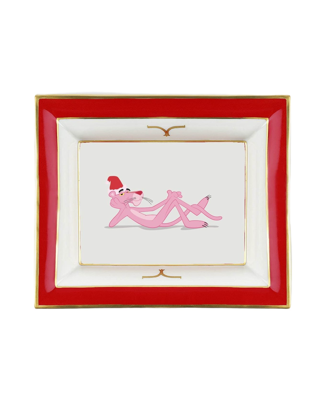 Larusmiani Pocket Emptier Pink Panther Christmas Tray - Red