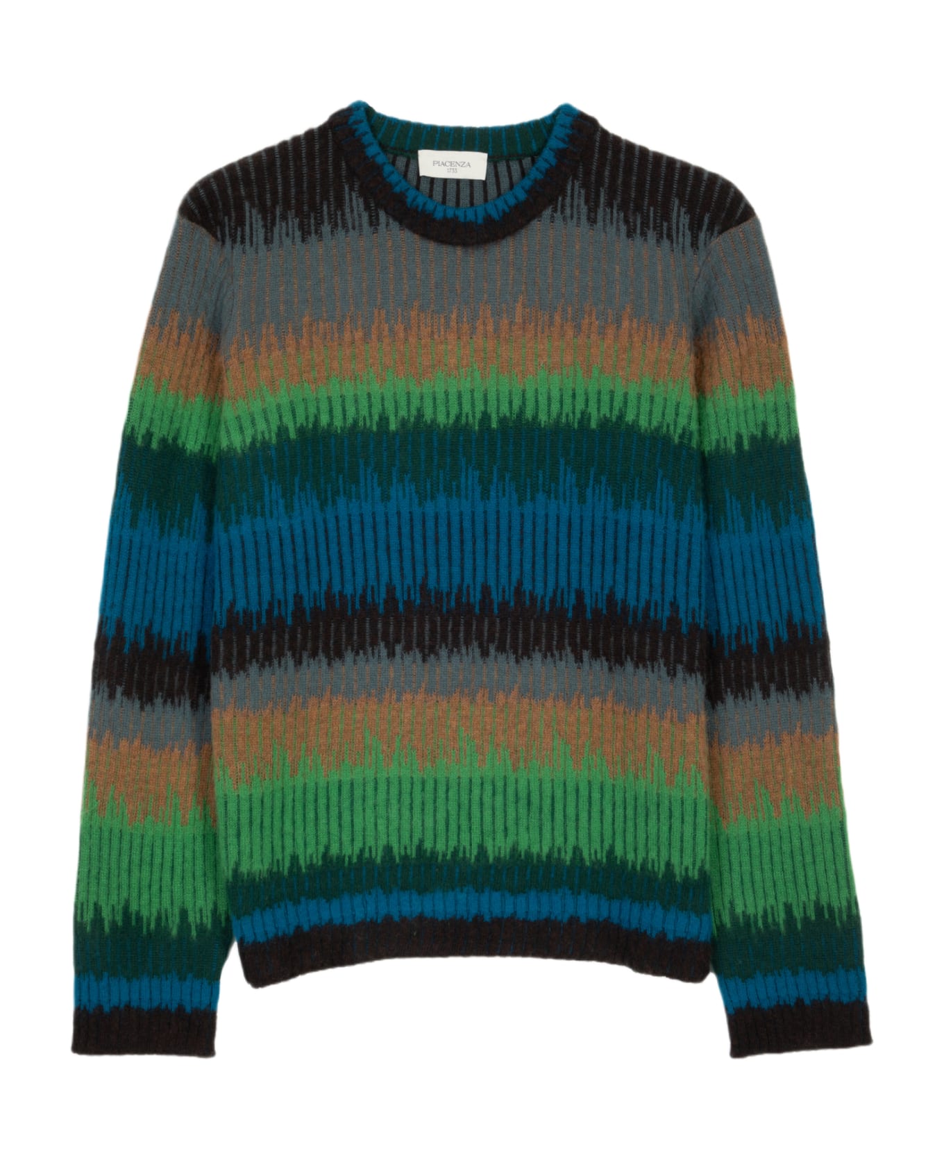 Piacenza Cashmere Girocollo Rasato Multicolour striped wool sweater - Multicolor
