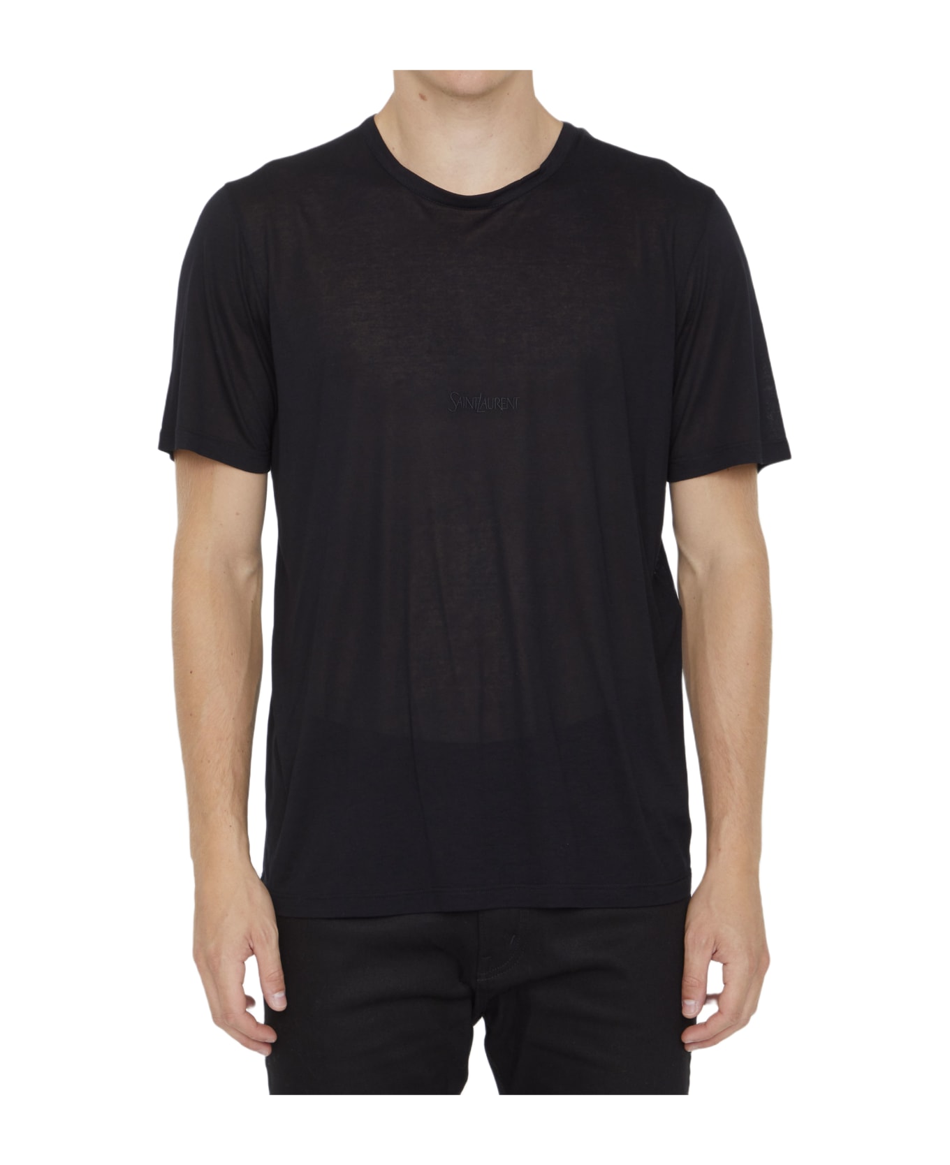 Saint Laurent Black T-shirt With Logo - Nero
