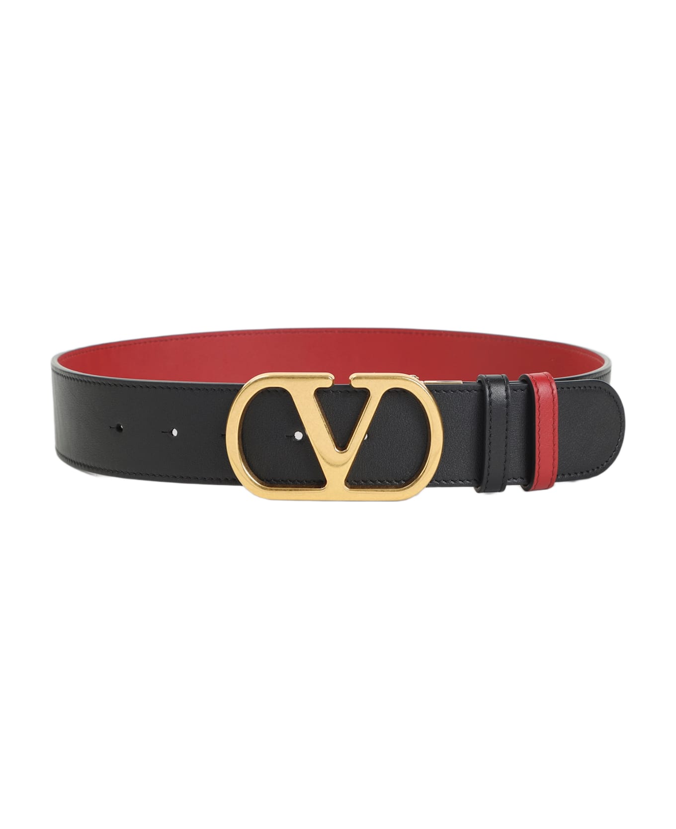 Valentino Garavani H 40 Reversible Belt - K Nero Rosso V