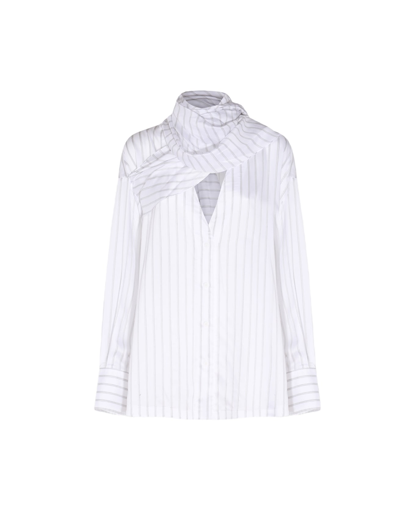 The Attico White Silk Shirt - White