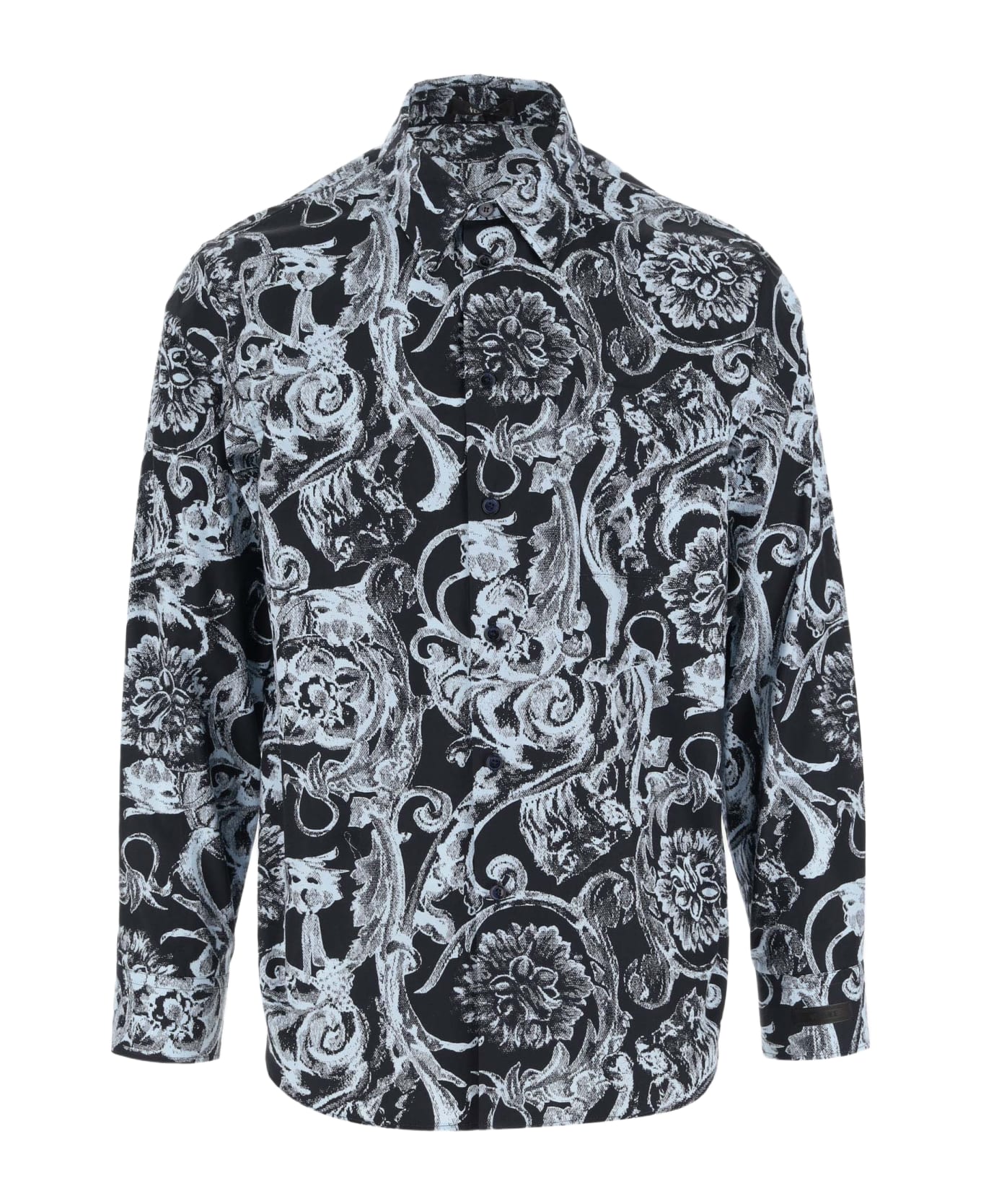 Versace Cotton Shirt With Baroque Print - Red