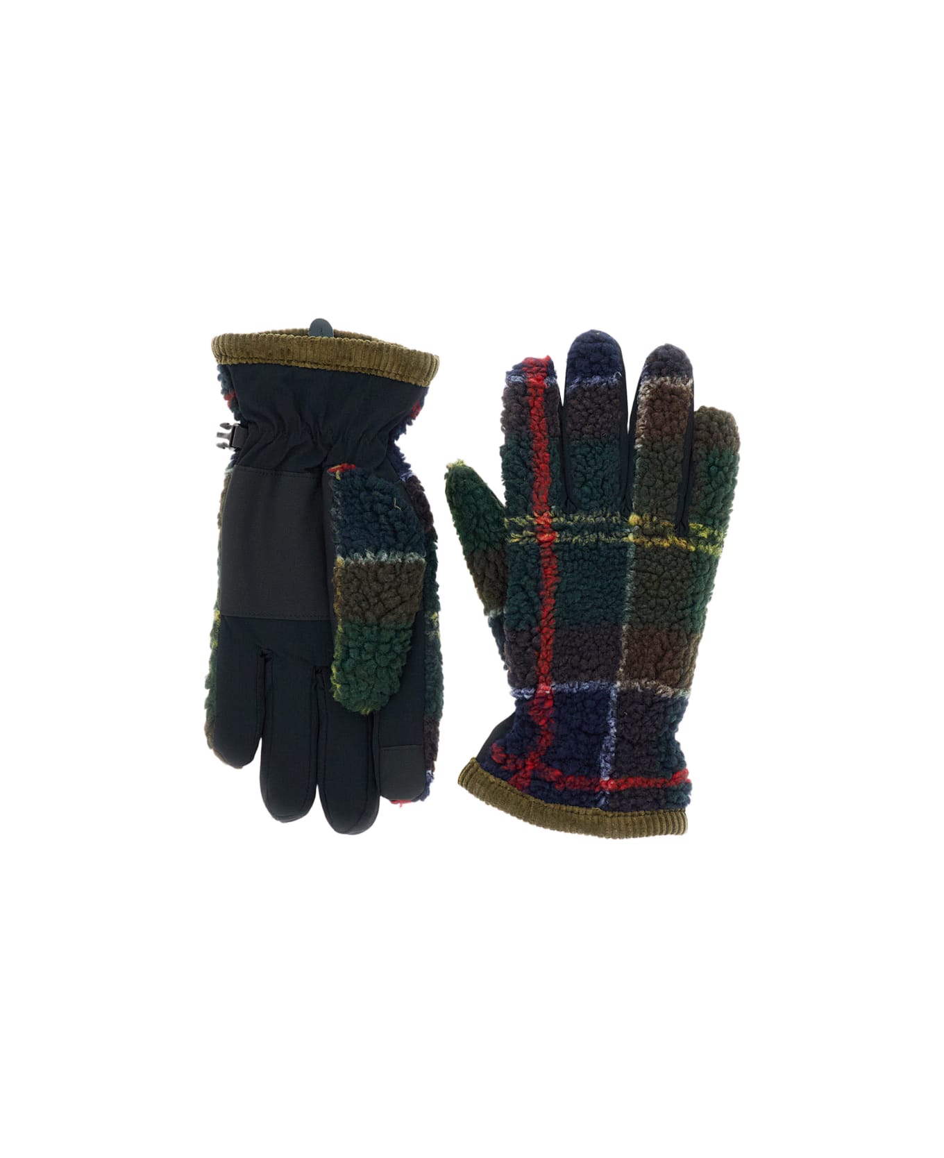 Barbour Field Tartan Fleece Gloves - Black