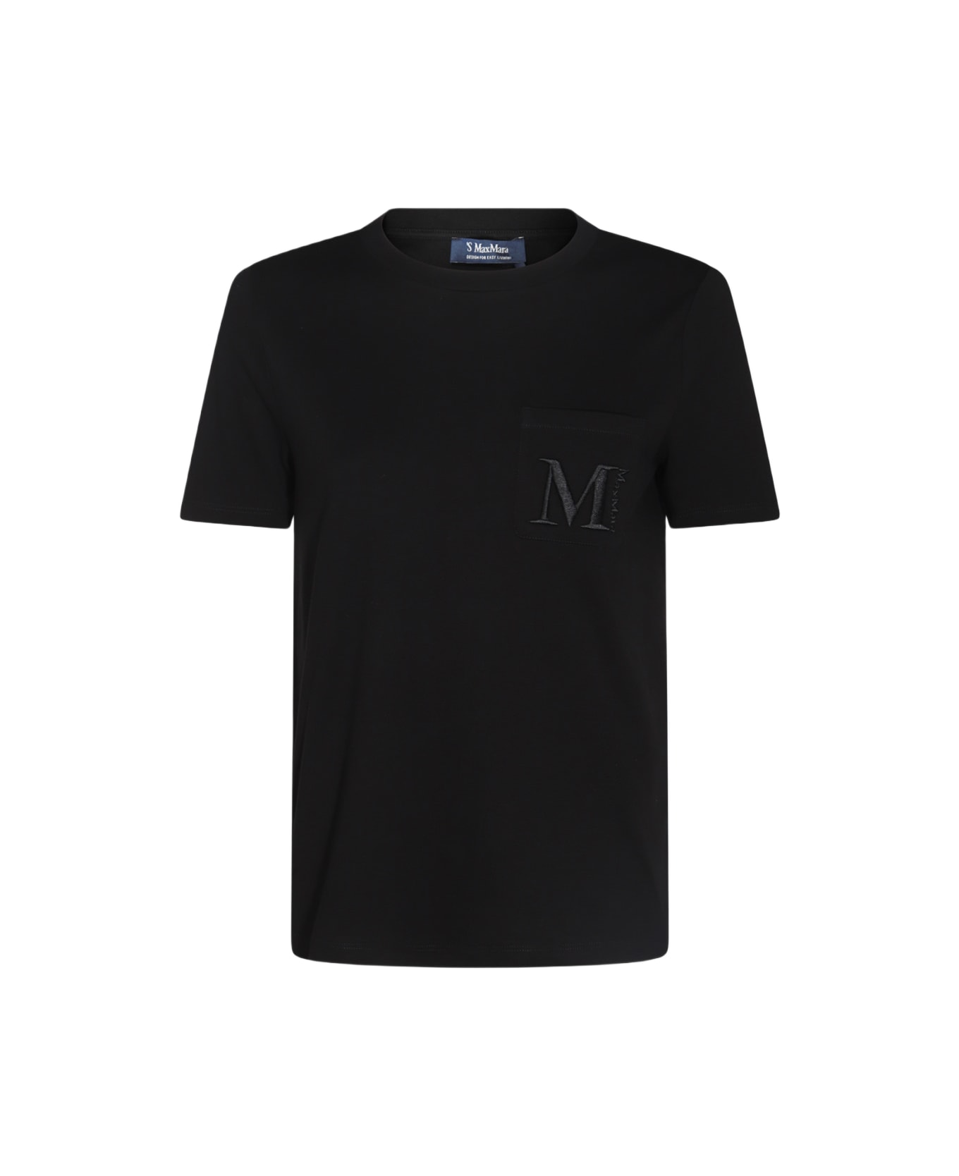 
S Max Mara Black Cotton Madera T-shirt - Blue