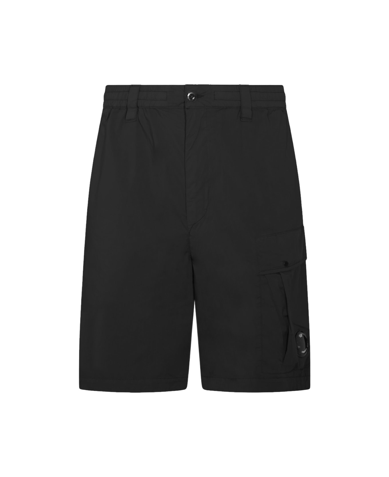 C.P. Company Black Cotton Shorts - Black