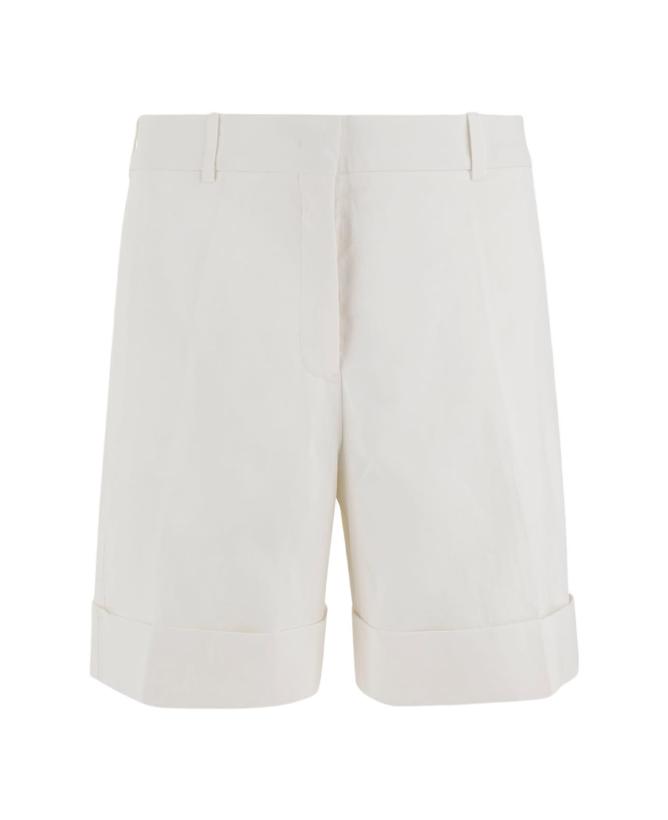 Jil Sander Short Linen Pants - White