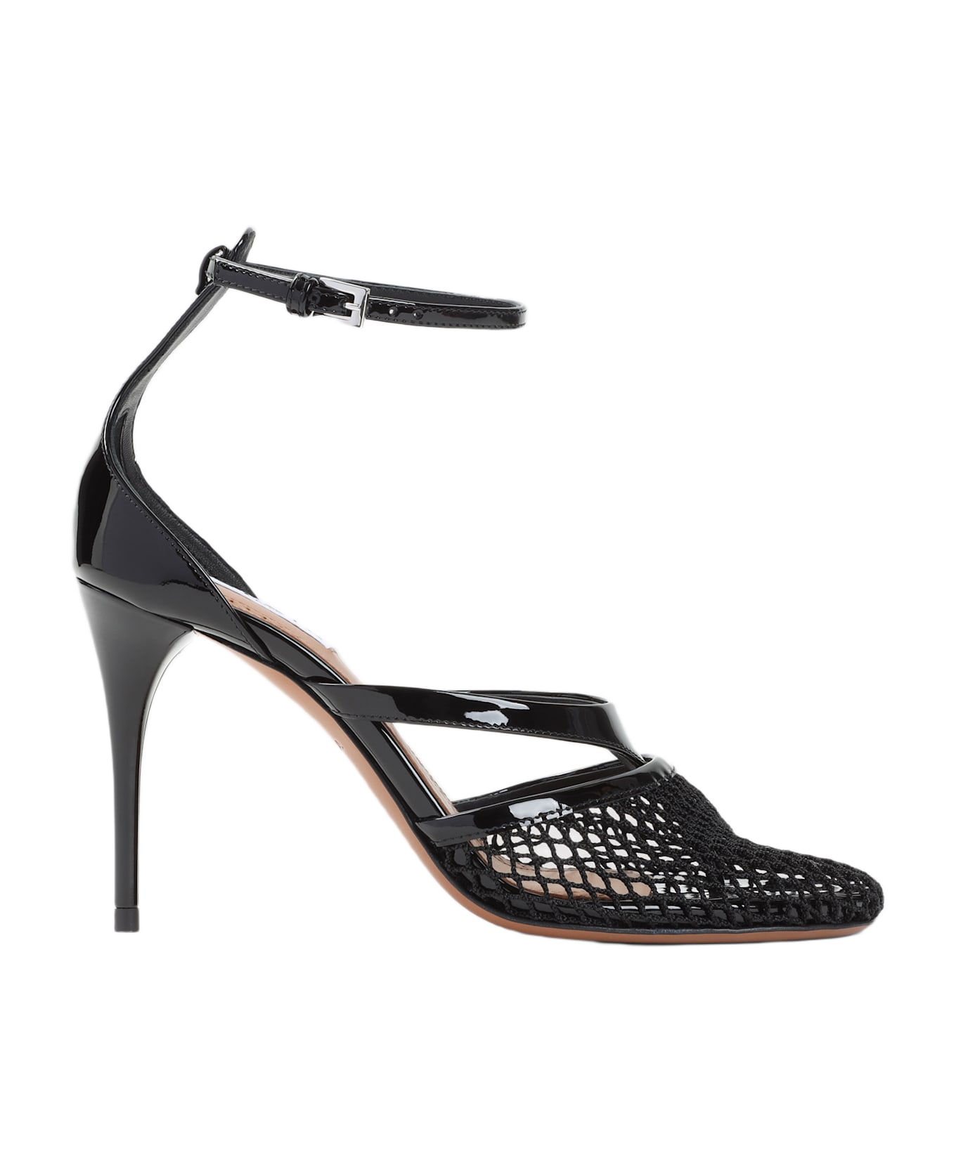 Alaia Alaïa Fishnet Tong 90 Sandals - Noir
