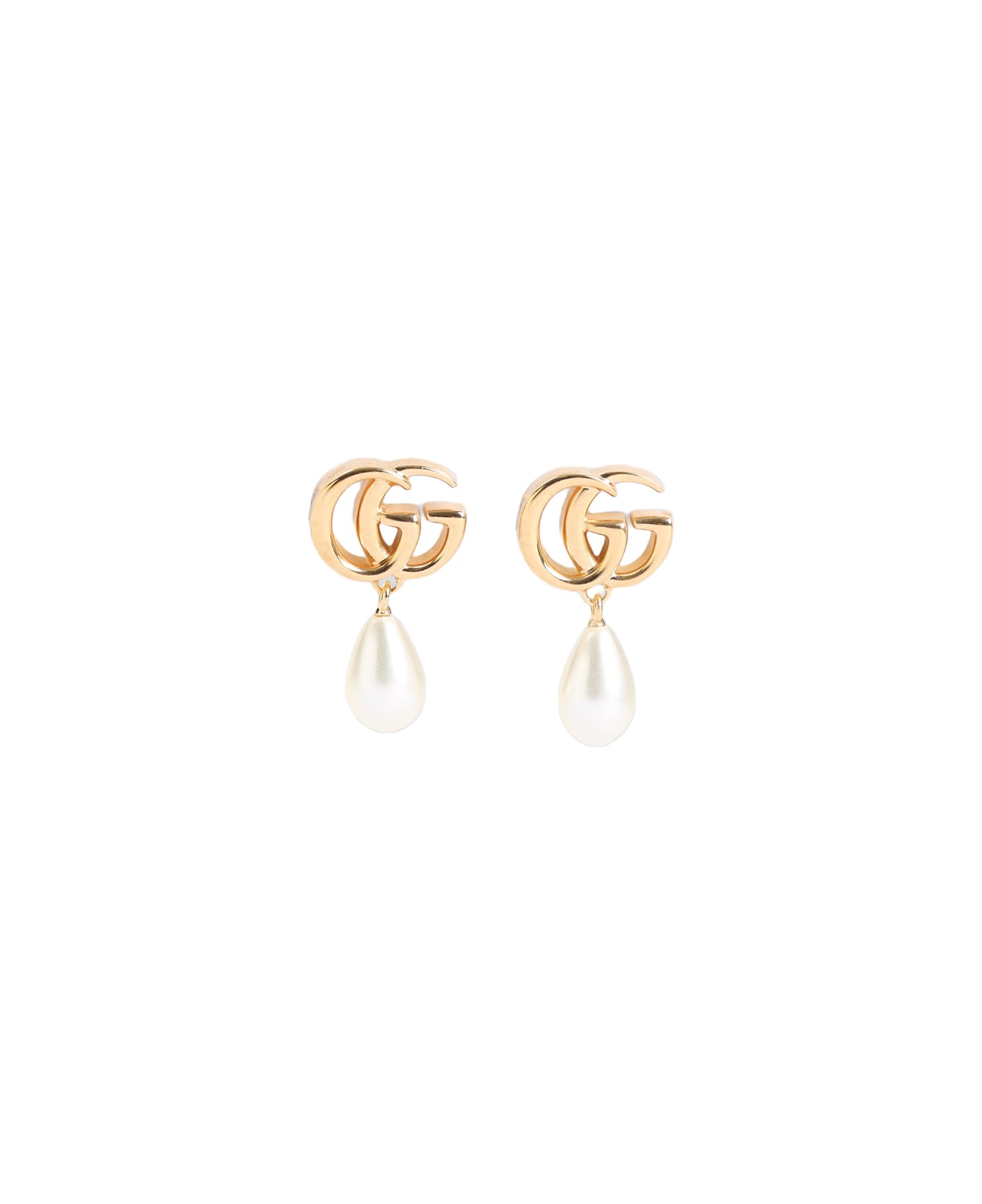 Gucci Earrings With Pearl Pendant - Cream