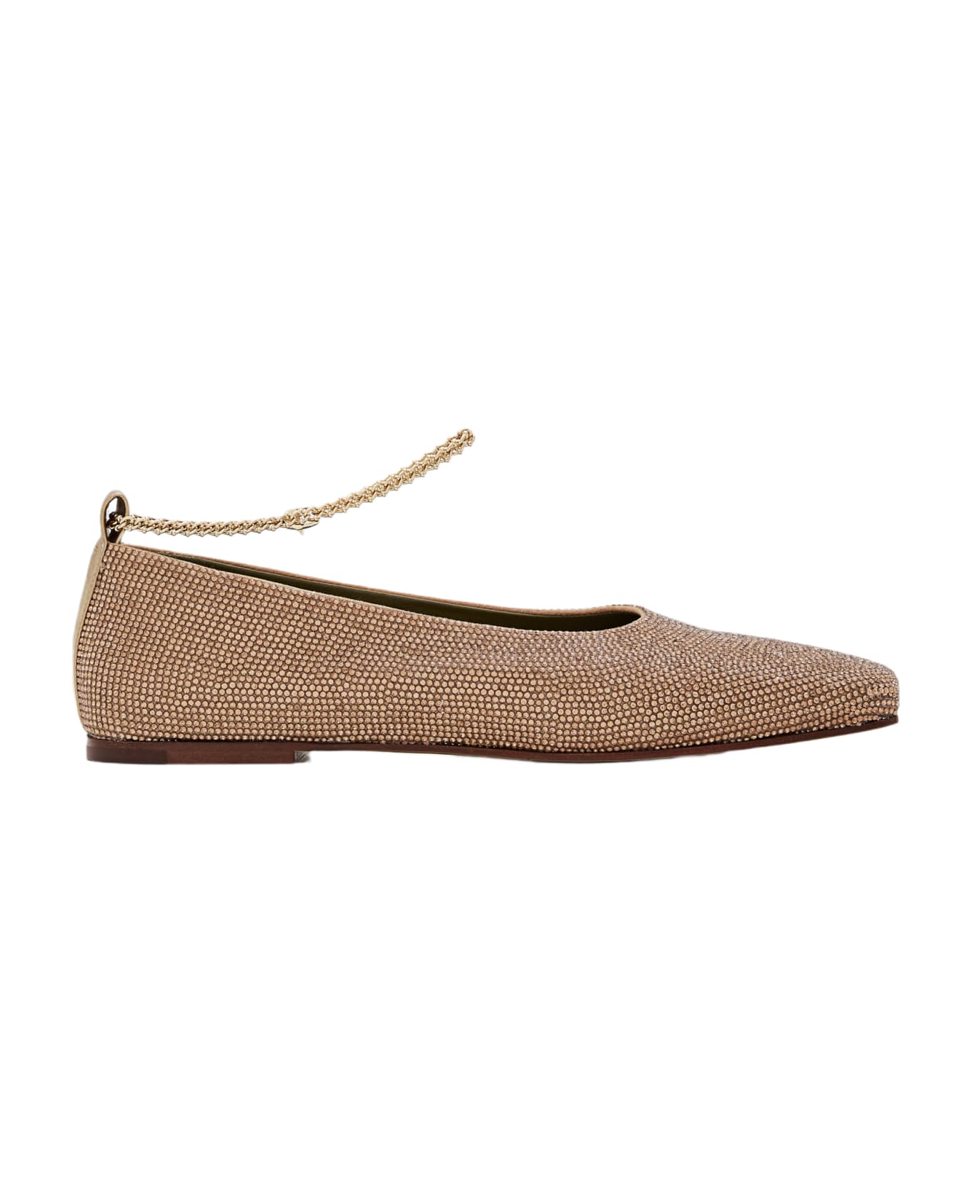 Maria Luca Augusta Strass Ballet Flat Shoes - Golden