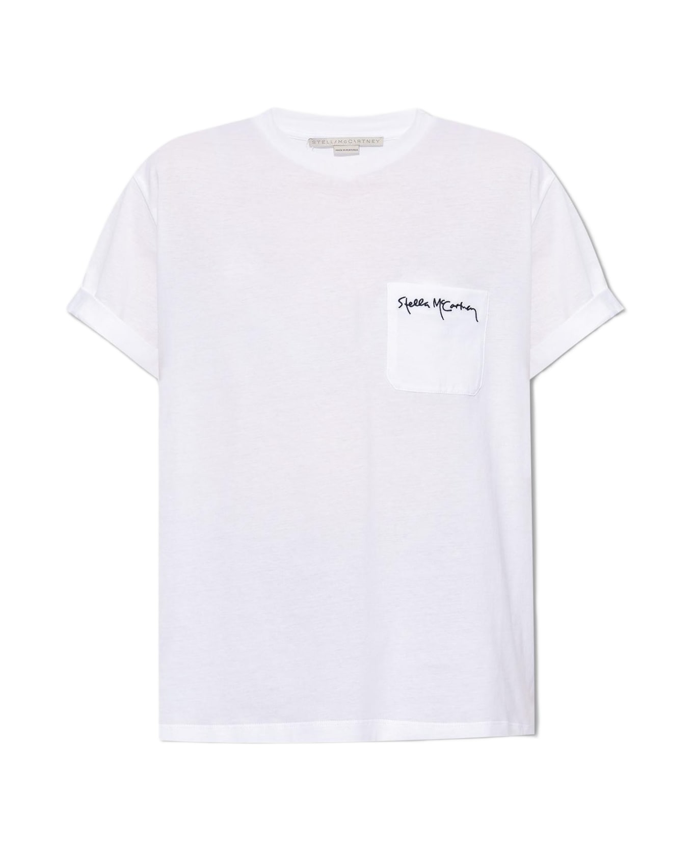 Stella McCartney T-shirt With Logo Embroidery - WHITE