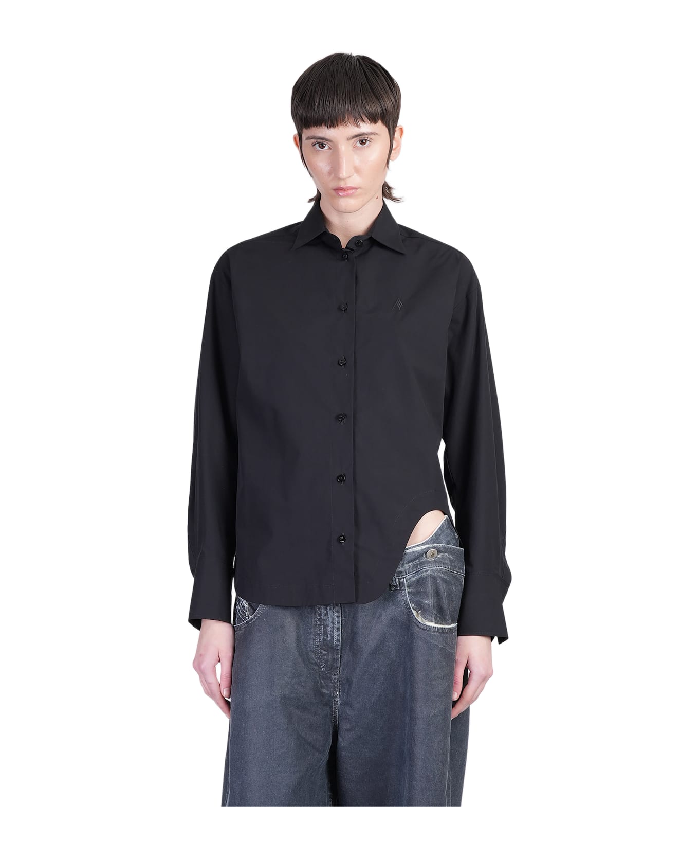 The Attico Shirt In Black Cotton - black