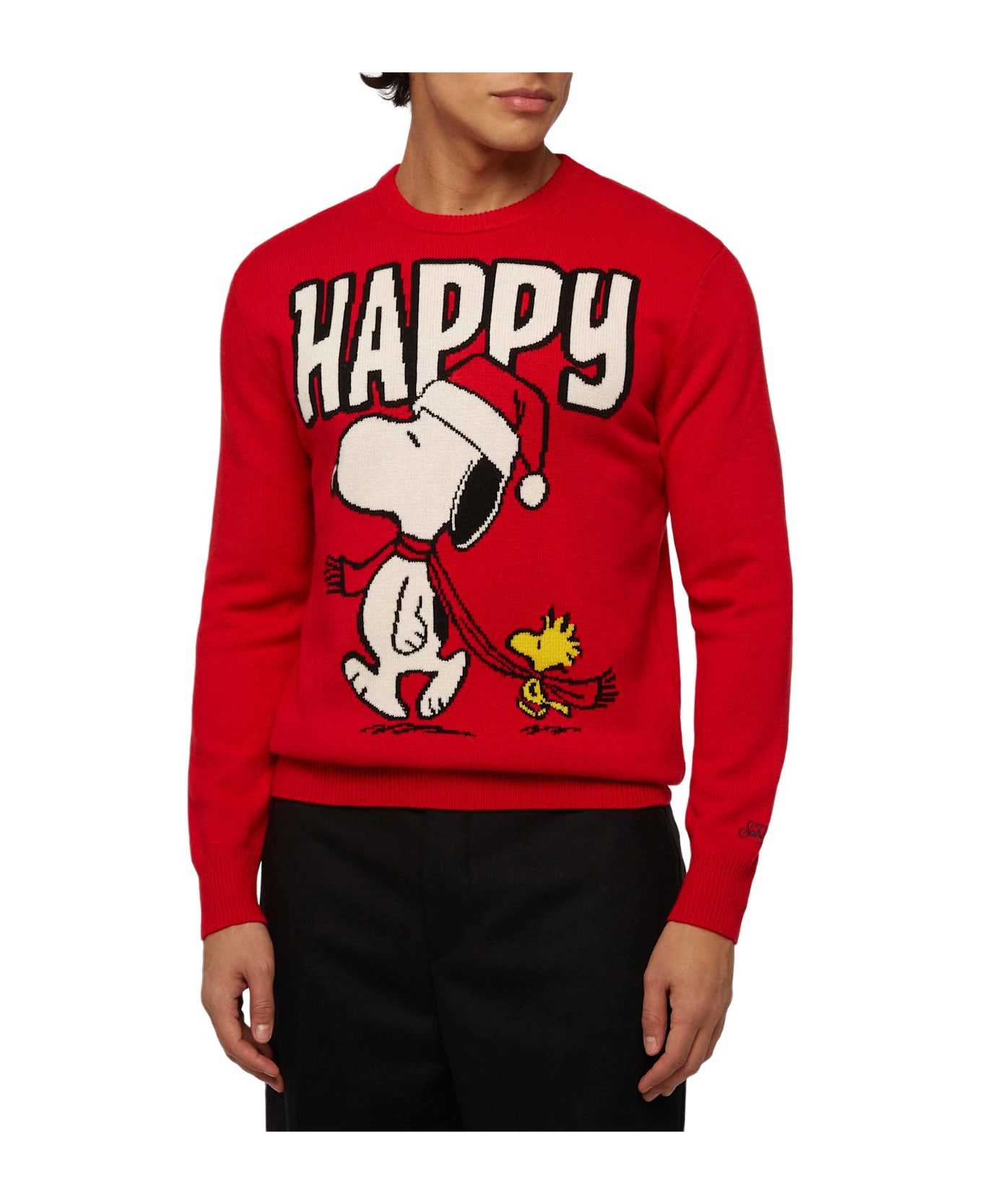 MC2 Saint Barth Sweater Heron With Snoopy Jacquard | Snoopy Peanuts® Special Edition - RED