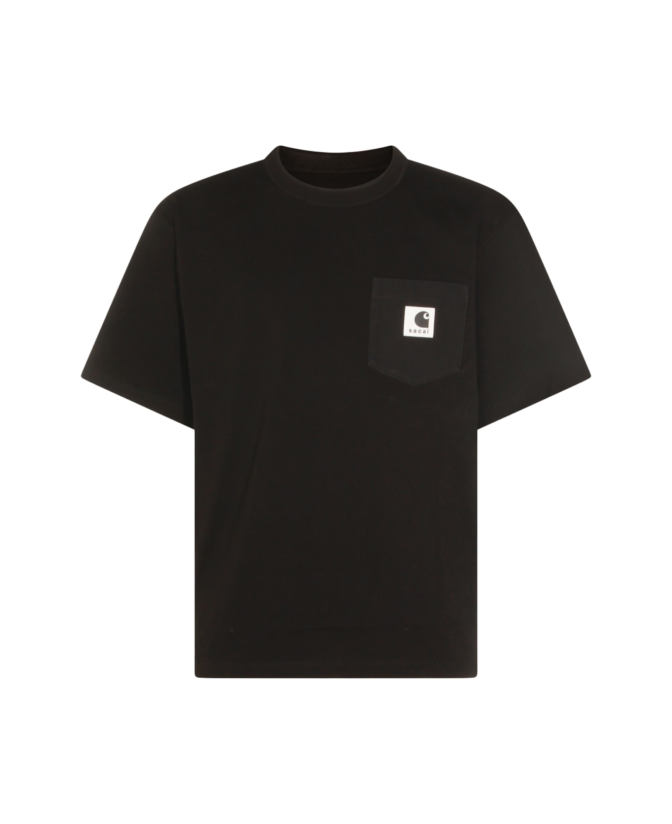 Sacai Black Cotton T-shirt - Nero