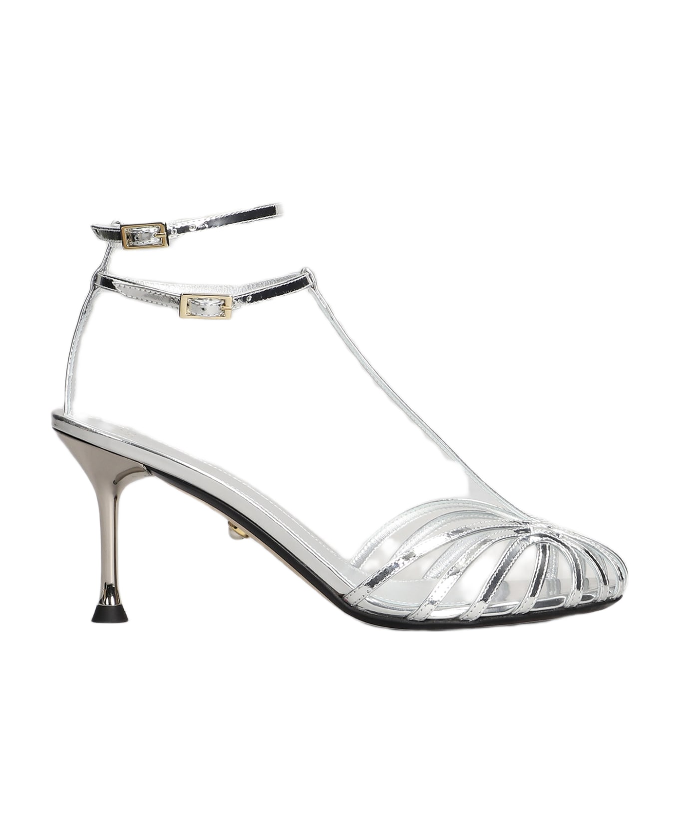 Alevì Jessie 075 Sandals In Silver Leather - silver
