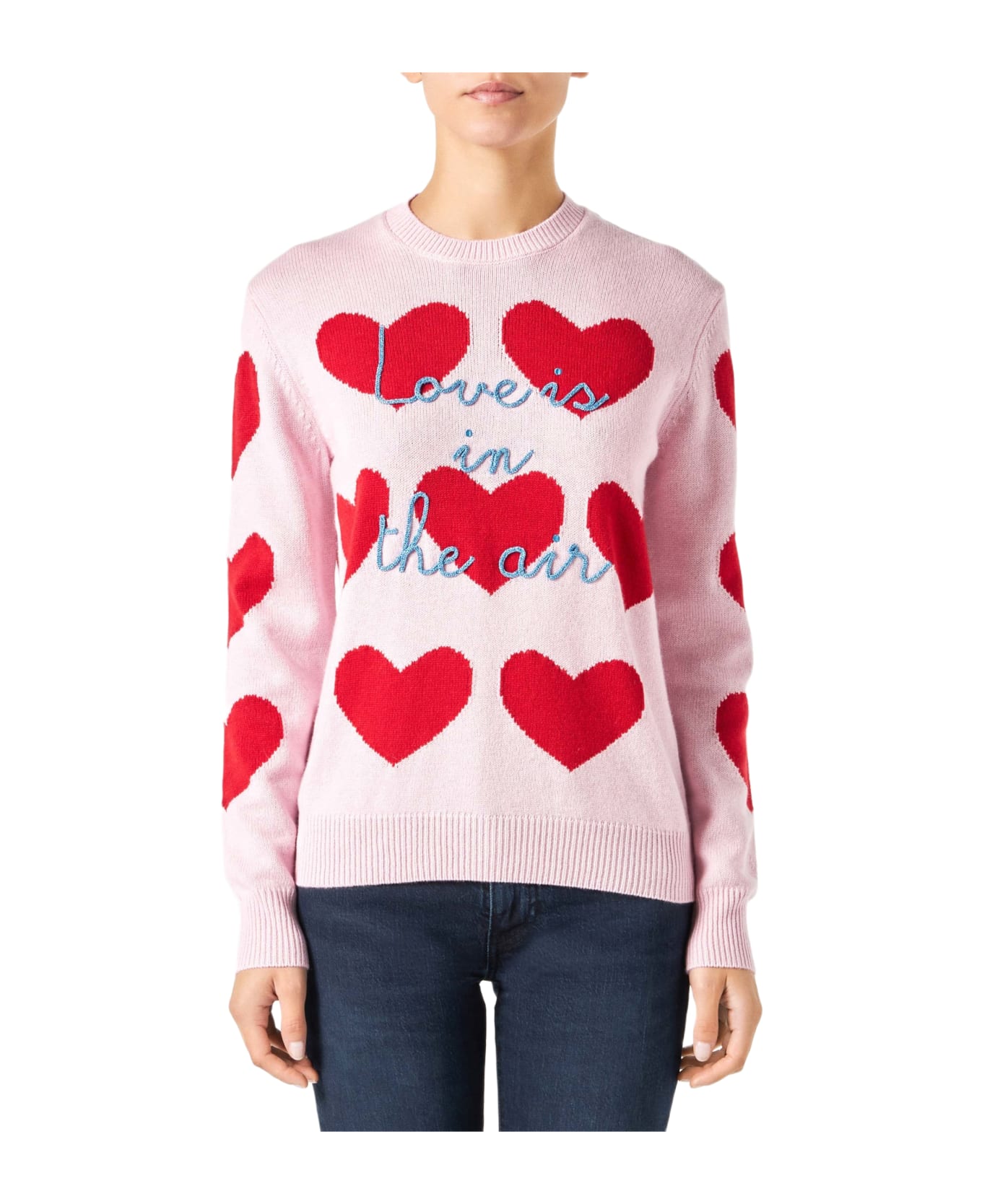 MC2 Saint Barth Woman Sweater With Heart Print - PINK