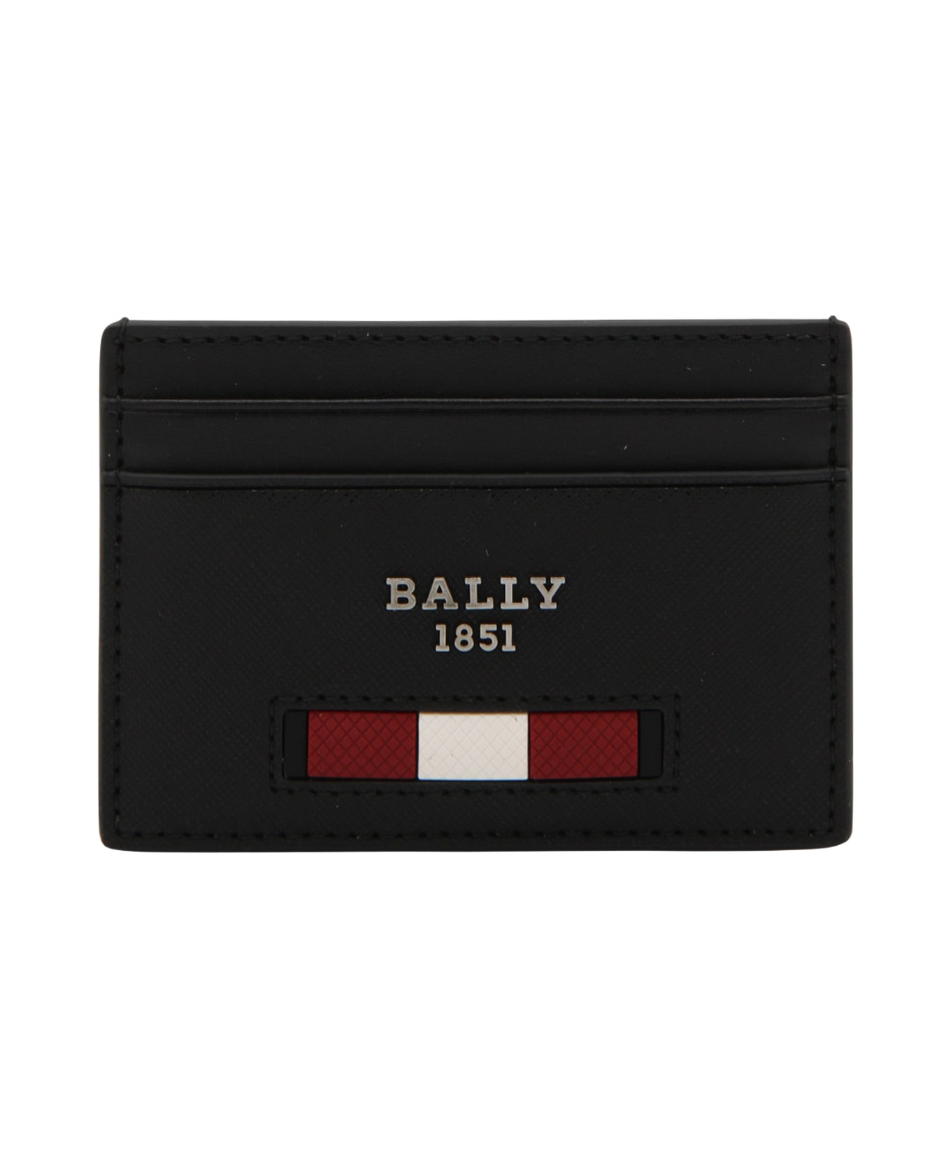 Bally Balck And Red Leather Cardholder - Black