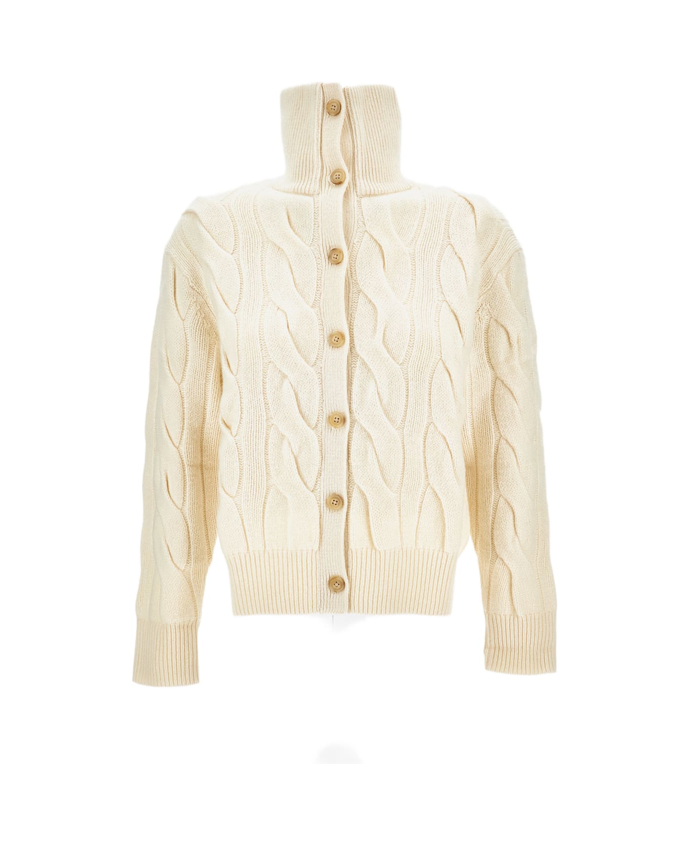 Polo Ralph Lauren Cable-knit Wool-cashmere Cardigan - White
