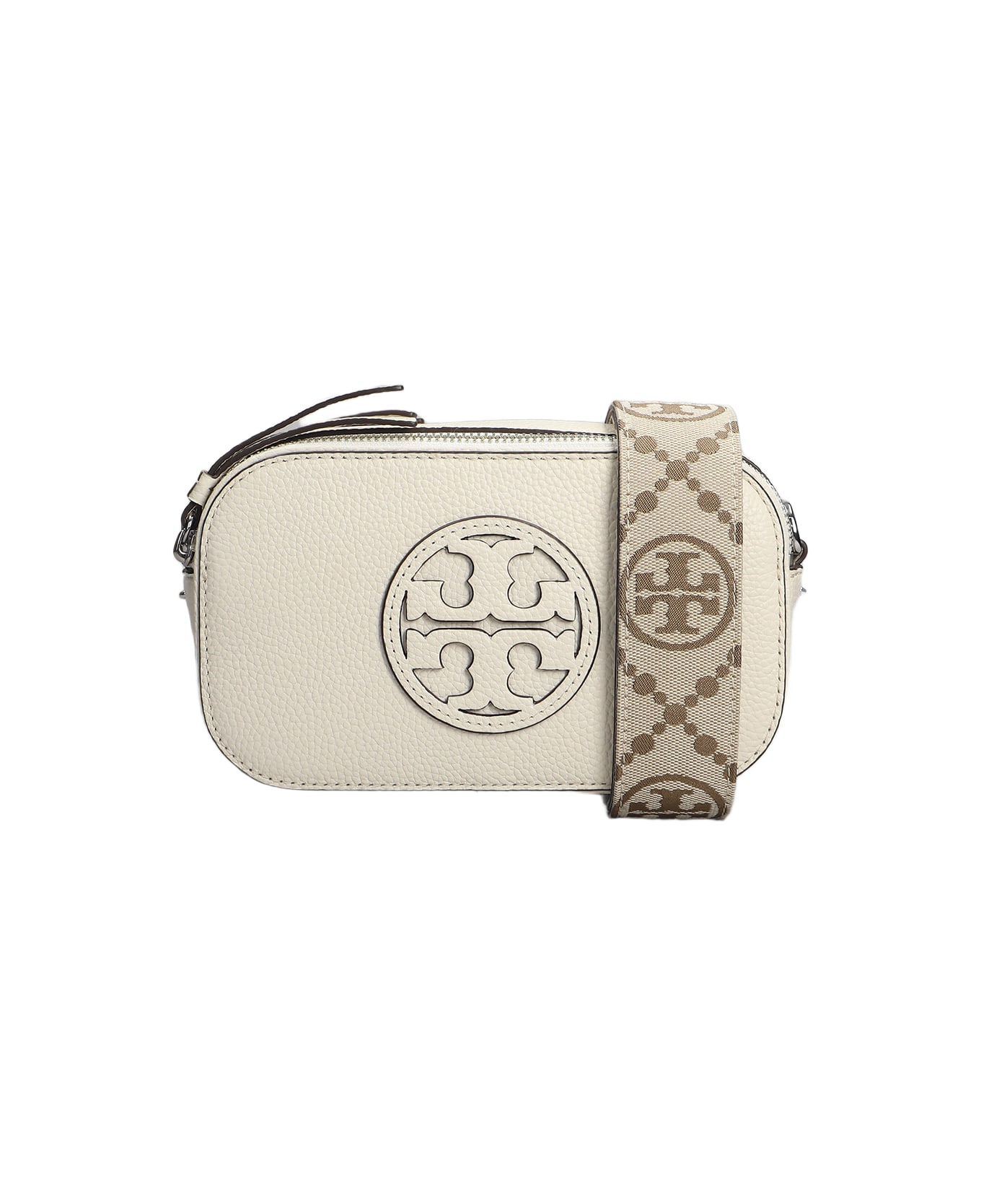 Tory Burch Miller Shoulder Bag In Beige Leather - beige
