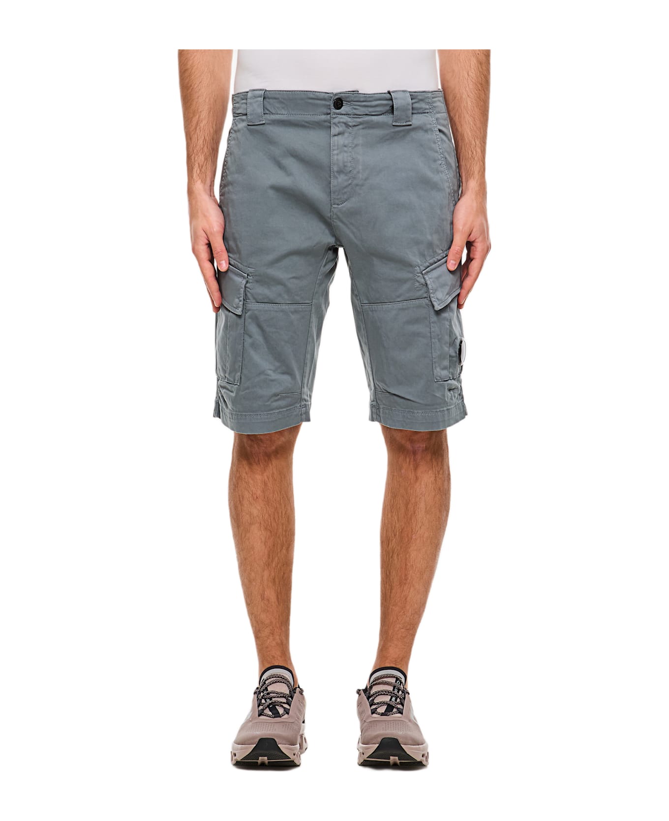 C.P. Company Sateen Stretch Cargo Shorts - Grey