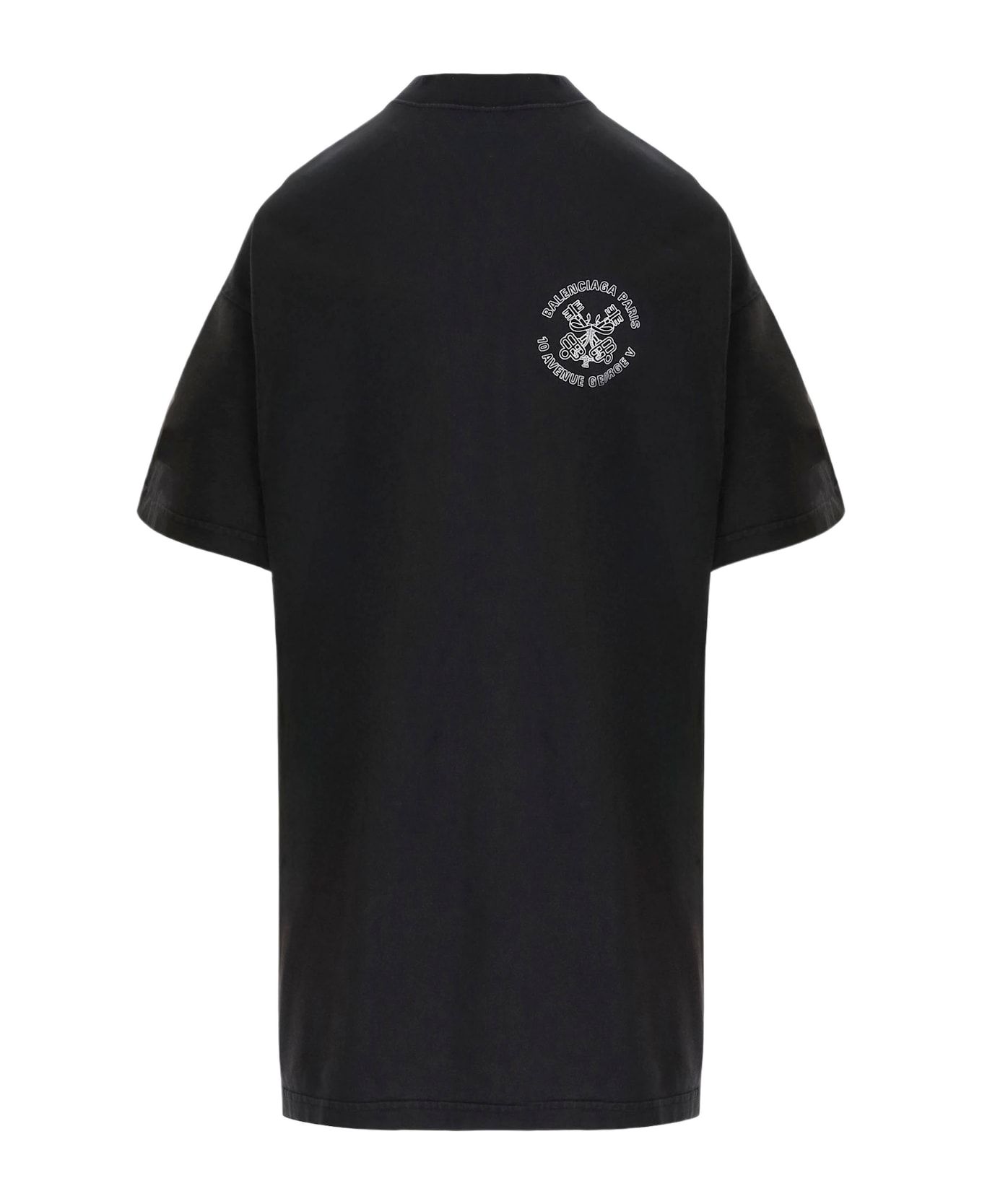Balenciaga Cotton T-shirt With Logo - FADED WASHED BLACK/W